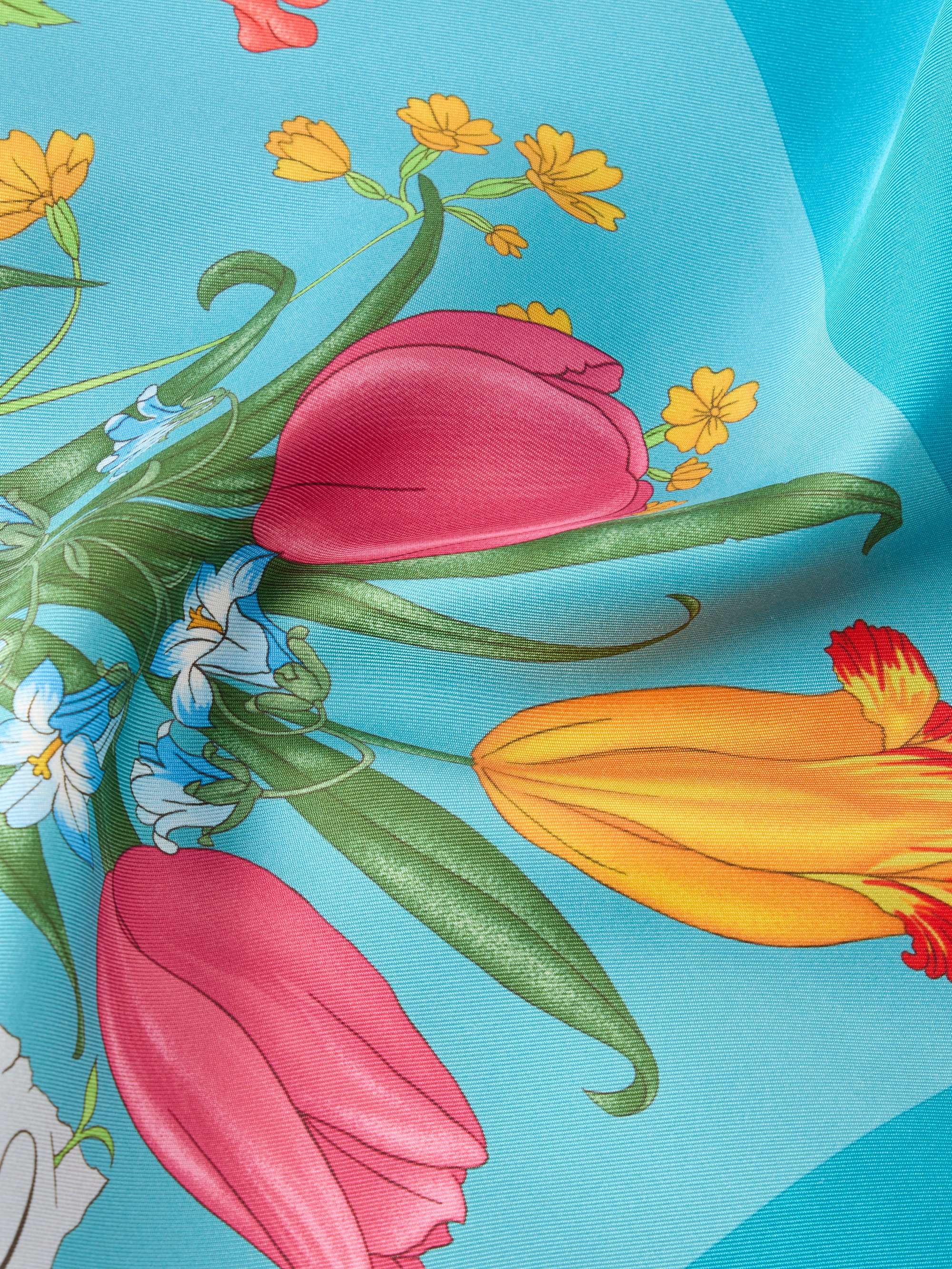 GUCCI Flora floral-print silk-twill scarf | NET-A-PORTER
