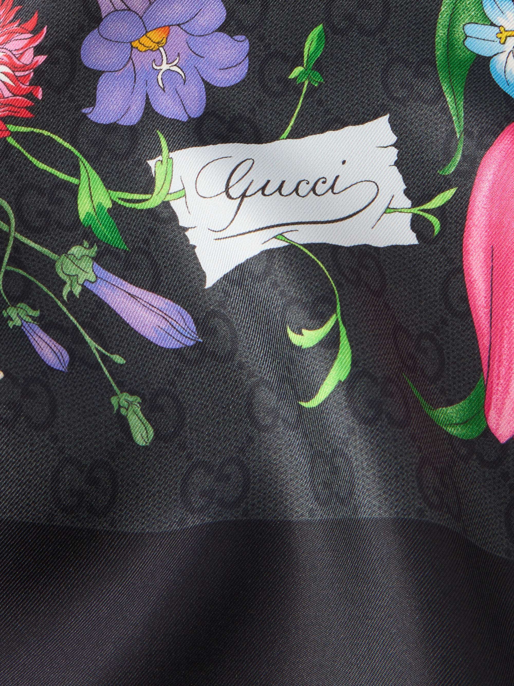 GUCCI Flora printed silk-twill scarf | NET-A-PORTER