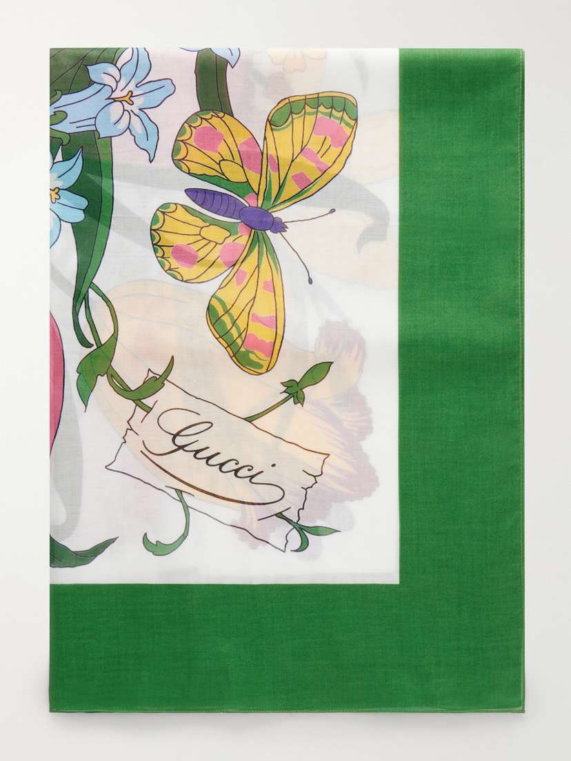 Gucci Floral-print Cotton Scarf