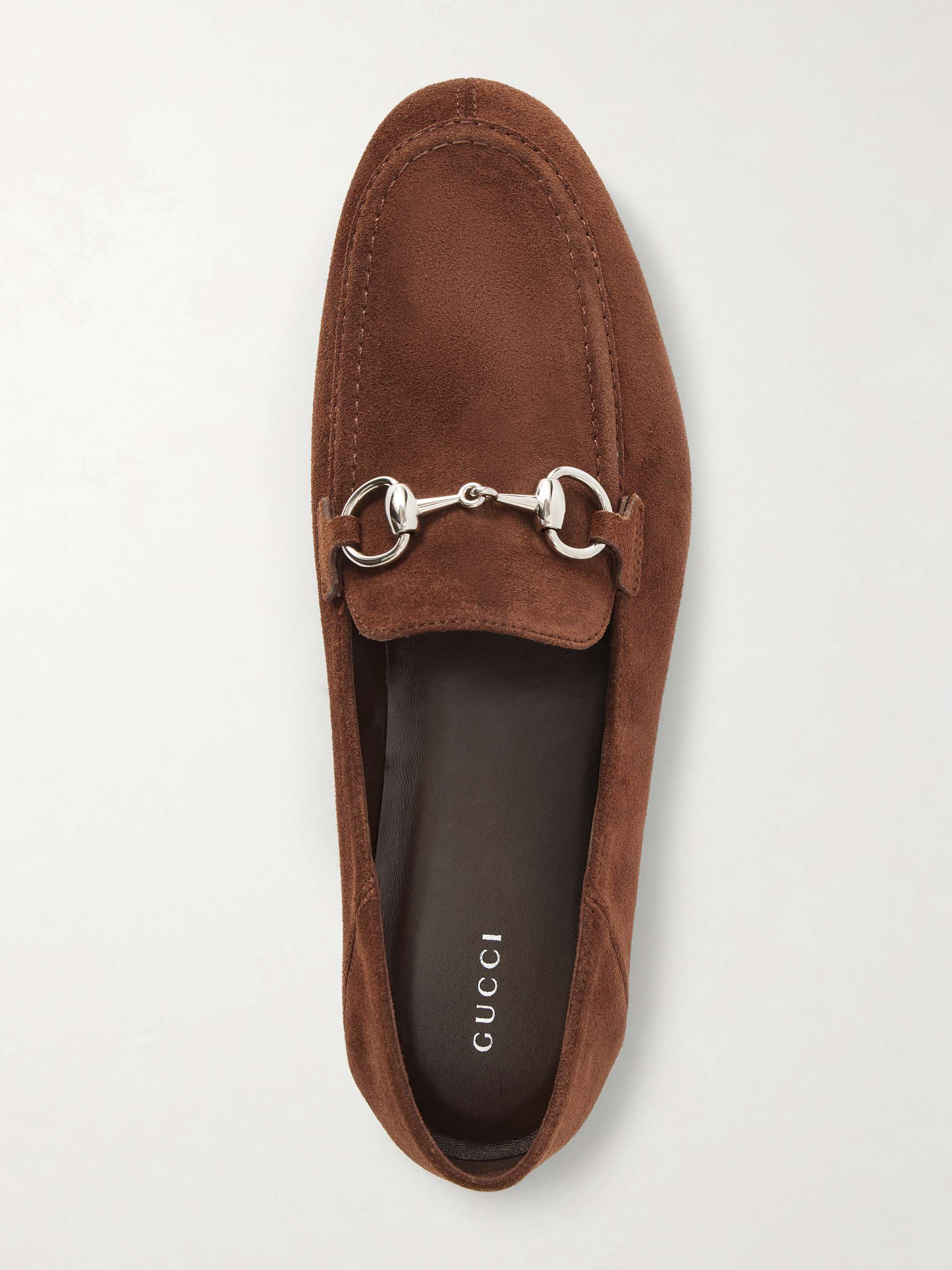 NEW Gucci Men’s Horsebit Loafers Suede Pepper Brown Size 10 w/ Box” GUCCI Horsebit-Embellished Woven Suede Loafers for Men | MR  main image 3