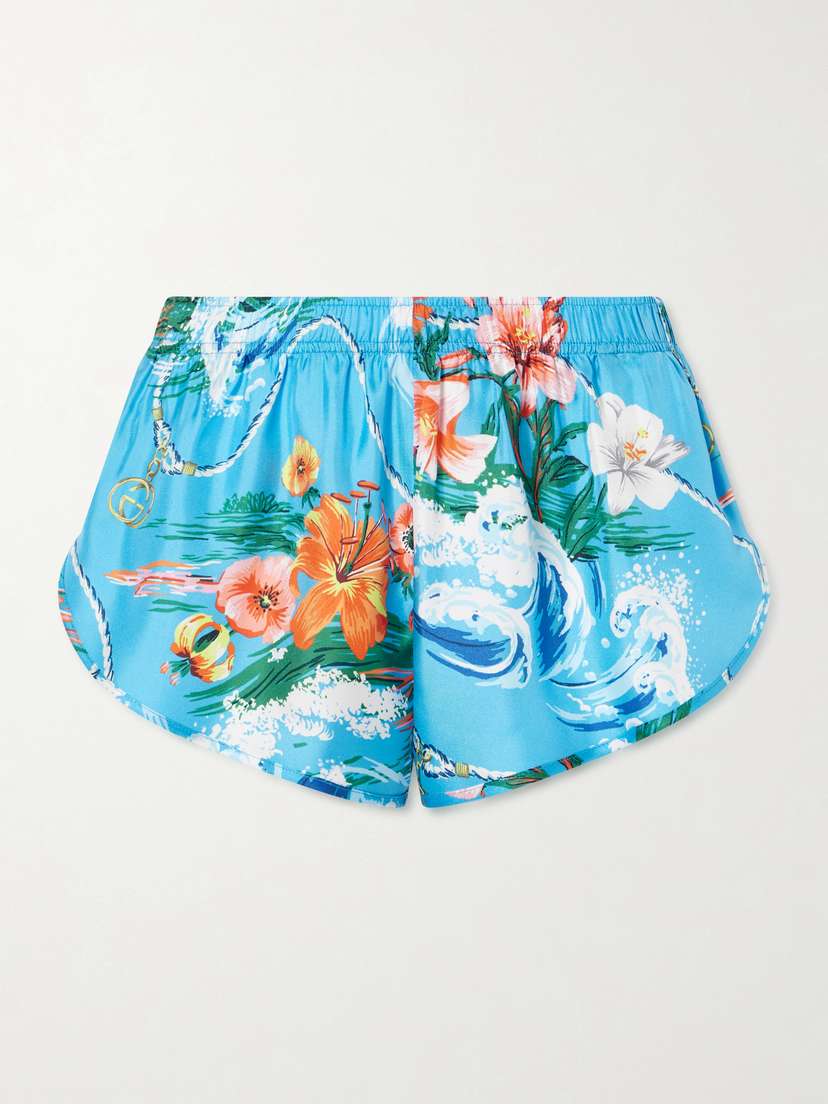 Gucci Printed Silk-twill Shorts