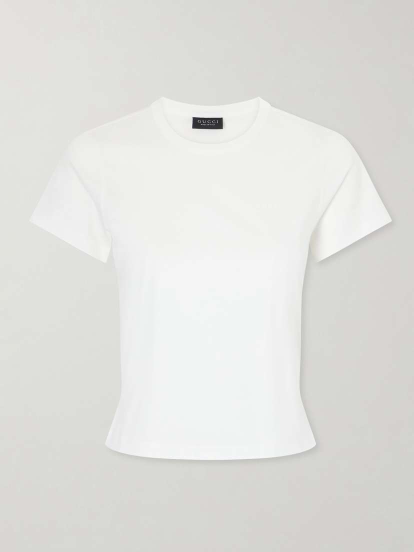 Gucci Logo-embroidered Cotton T-shirt