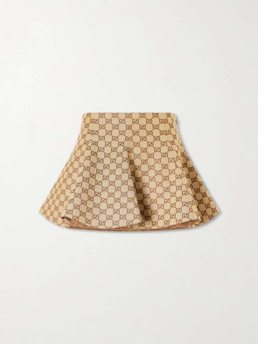 Gucci Logo-jacquard Cotton-blend Mini Skirt
