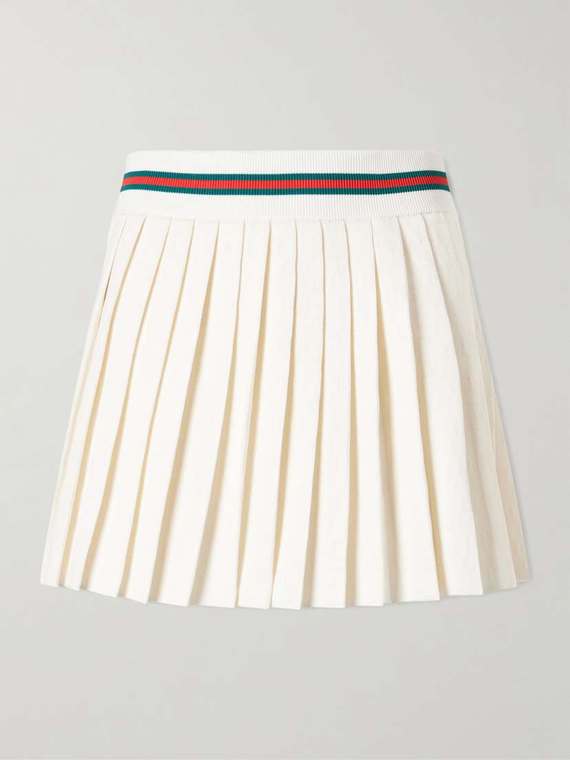 Gucci Pleated Jacquard-knit Mini Skirt