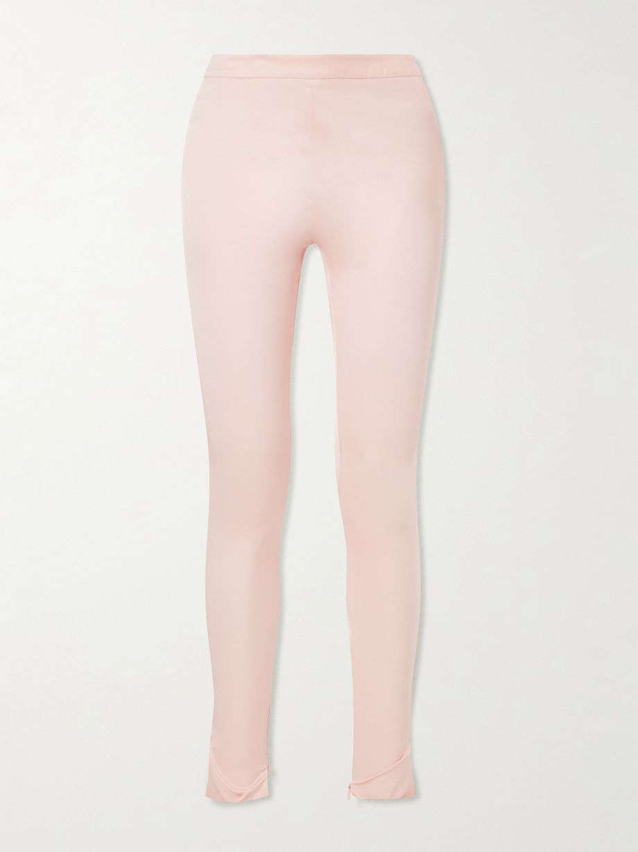 Silk-blend faille skinny-leg pants