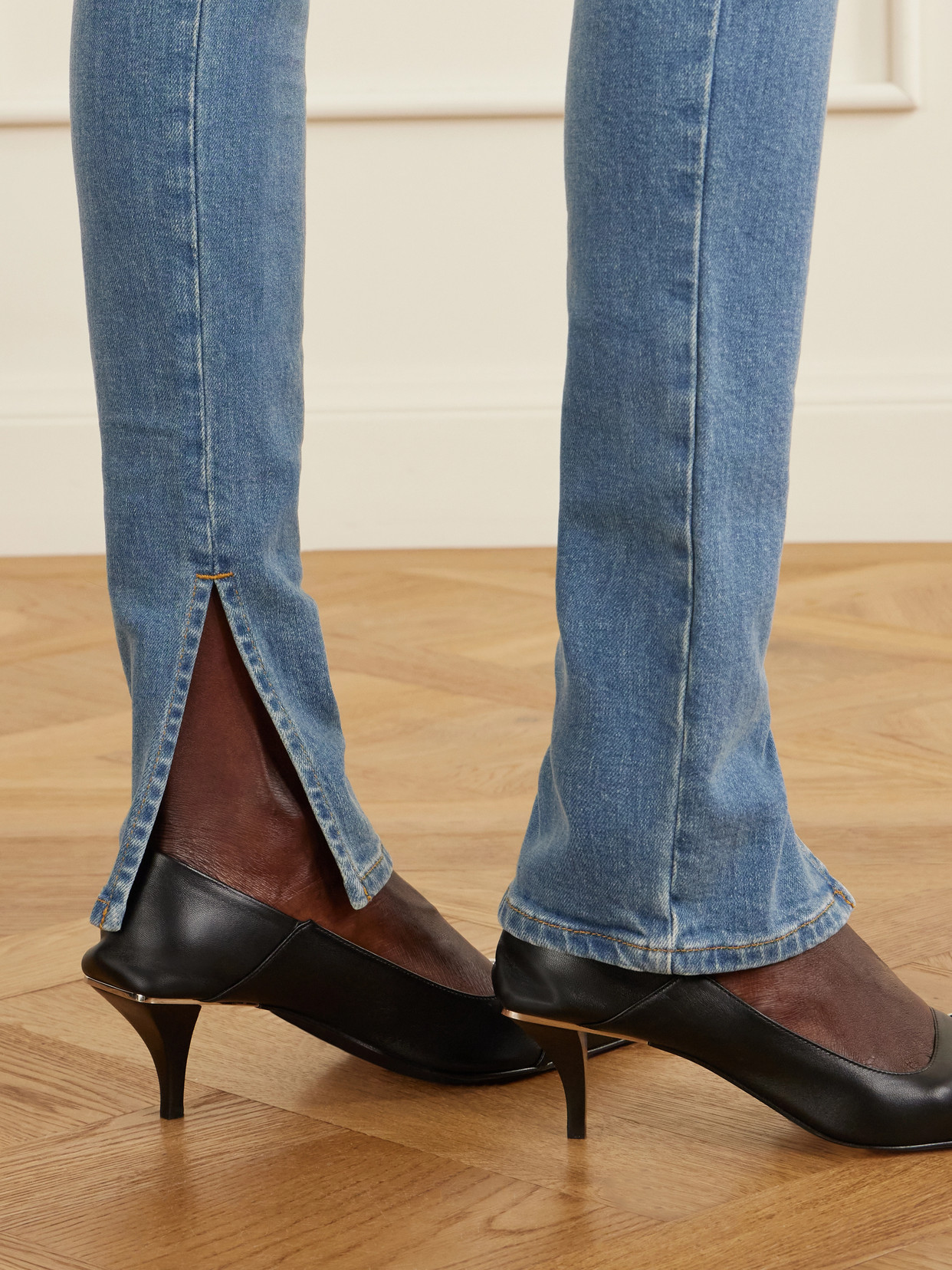 Split Mid-Rise Skinny