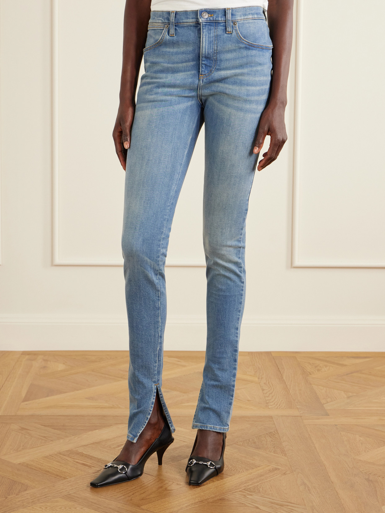 Split Mid-Rise Skinny