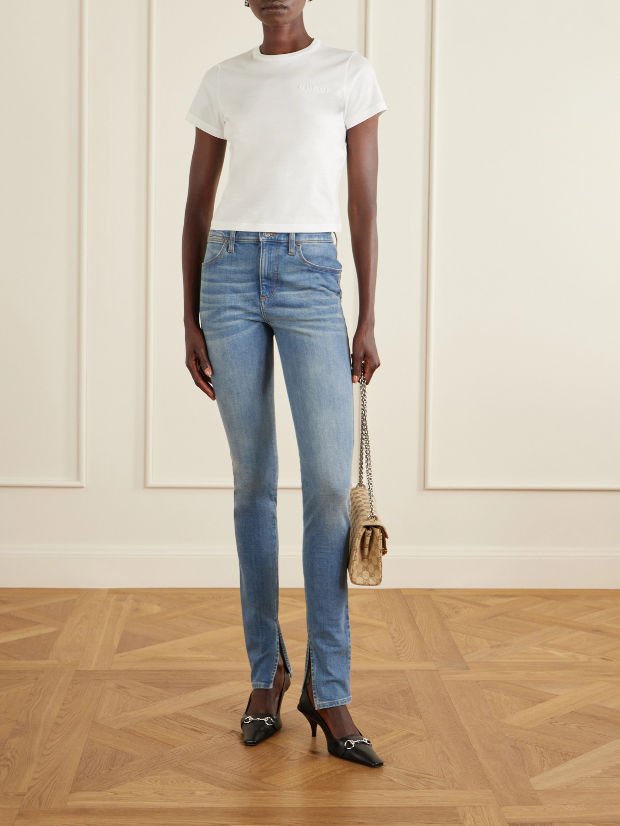 Split Mid-Rise Skinny