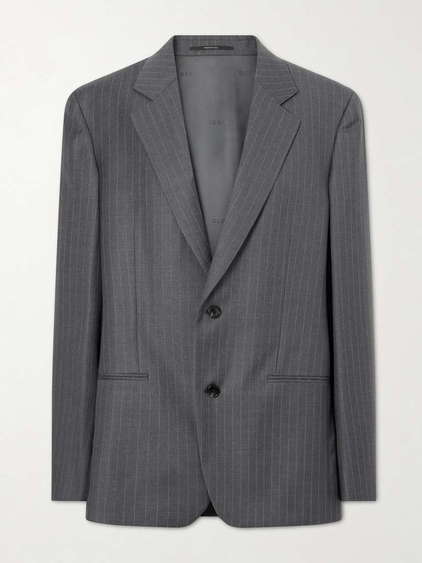 Gucci Striped Printed Wool Blazer