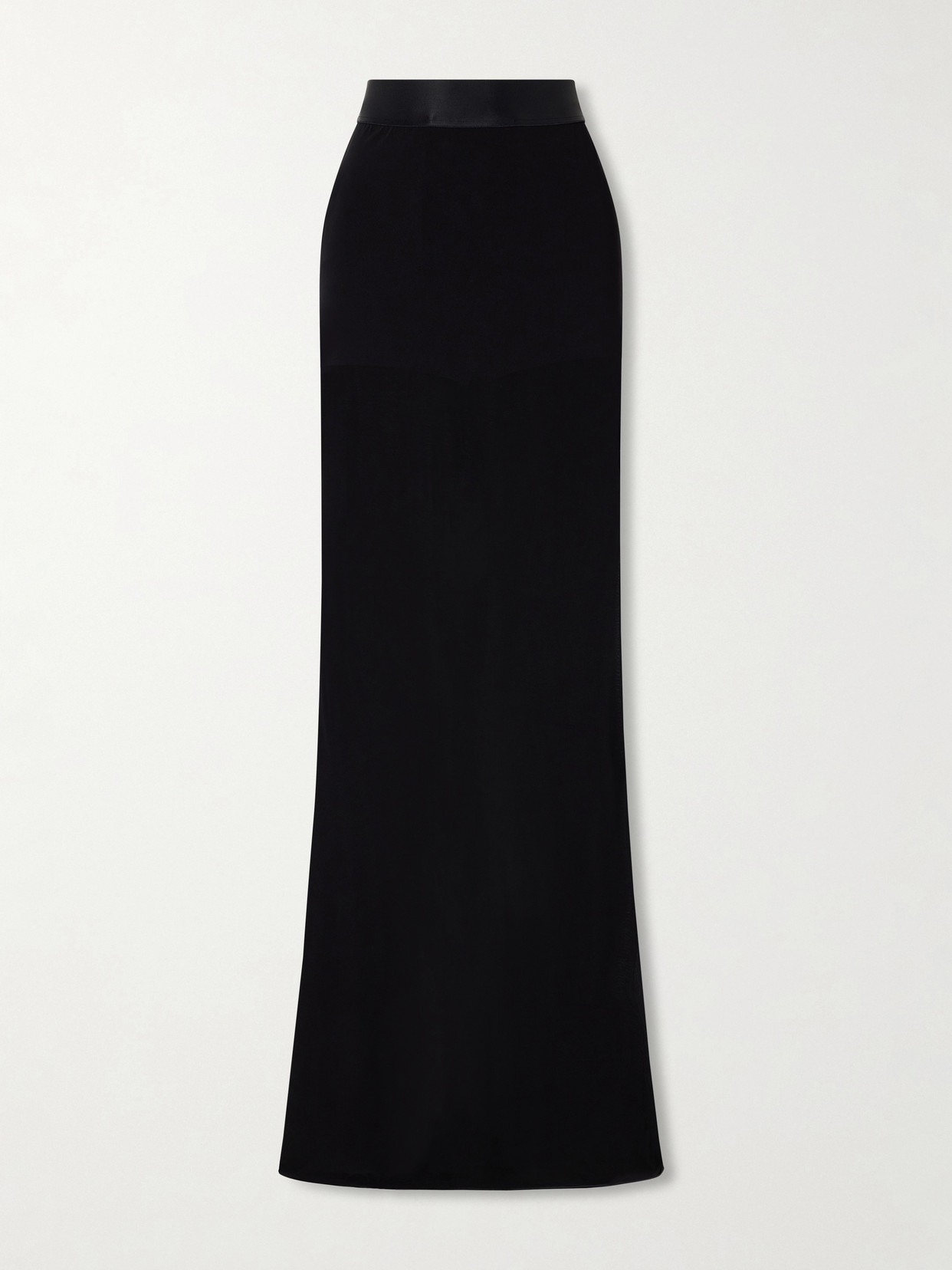 Gucci - Satin-trimmed Crepe-jersey Maxi Skirt - Black