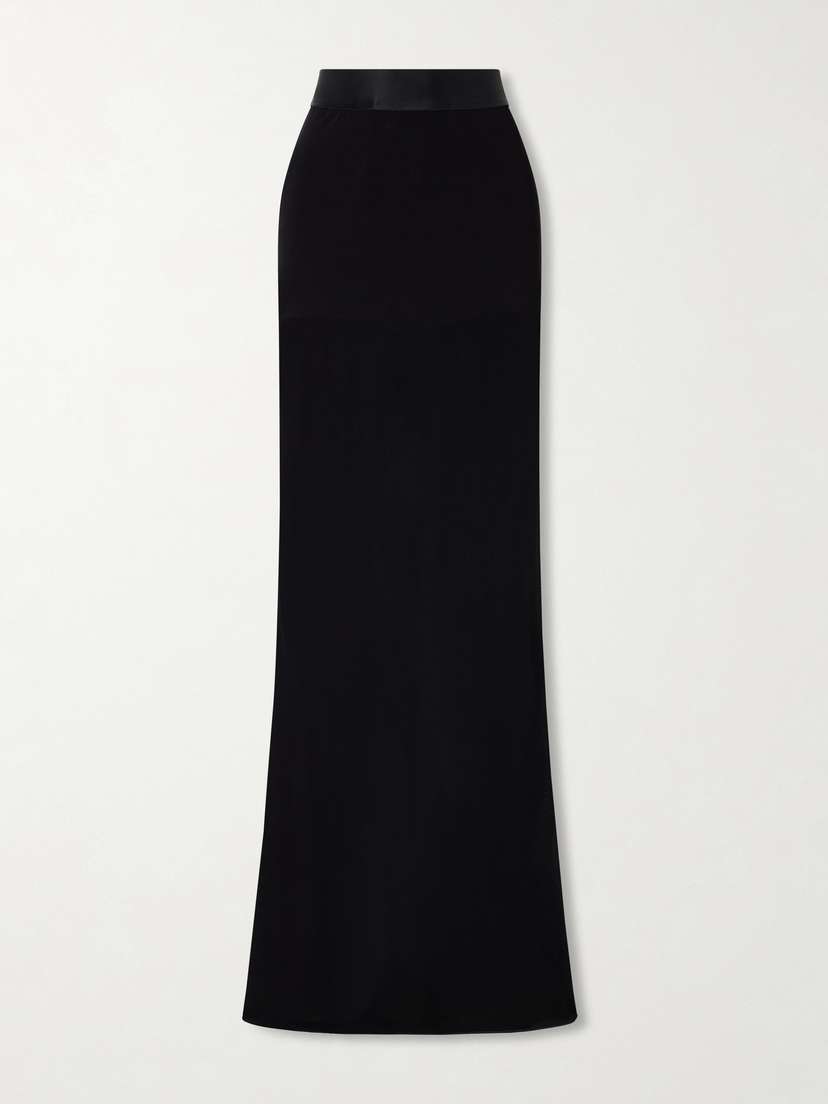Gucci Satin-trimmed Crepe-jersey Maxi Skirt
