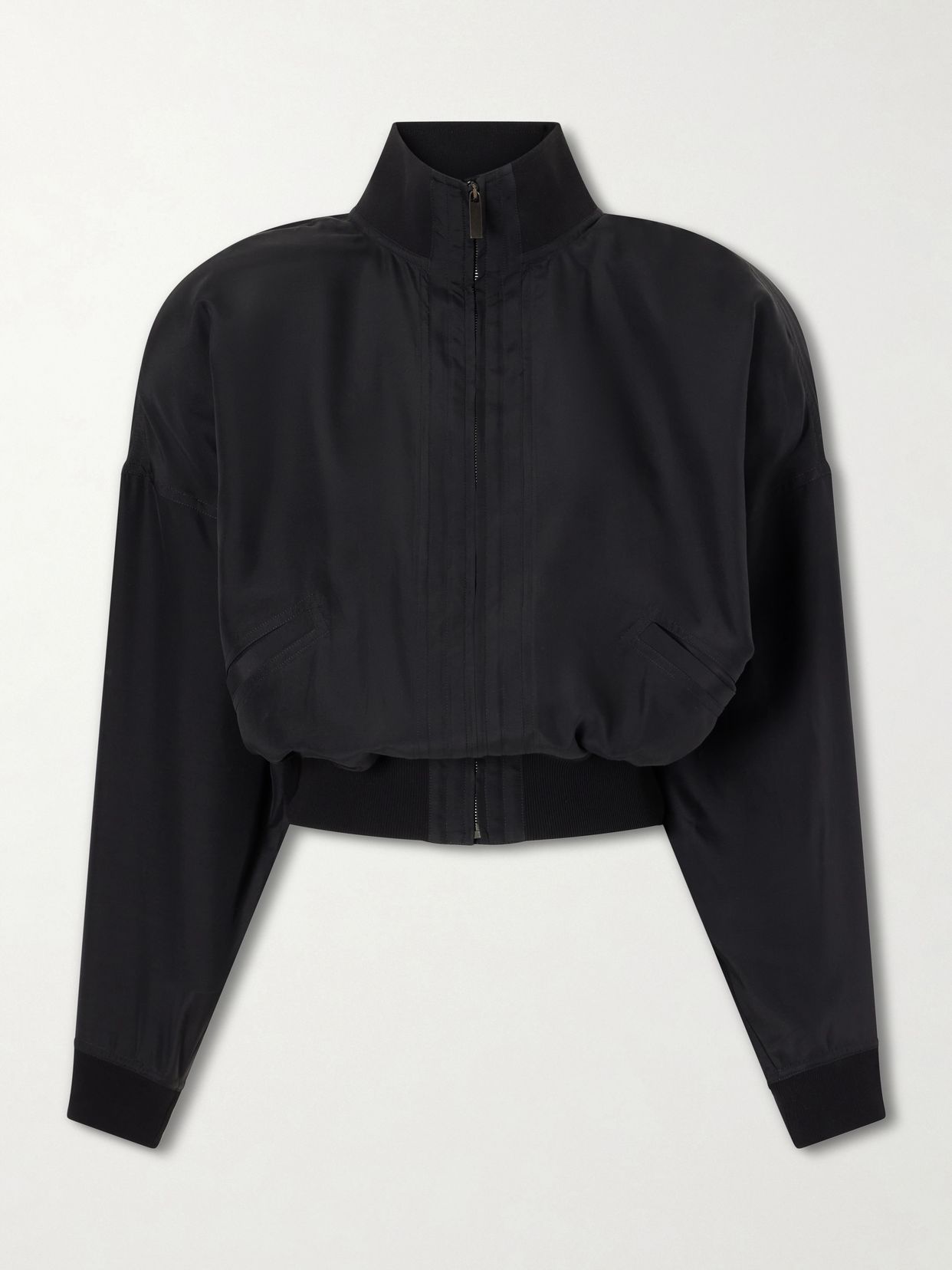 Cropped silk jacket