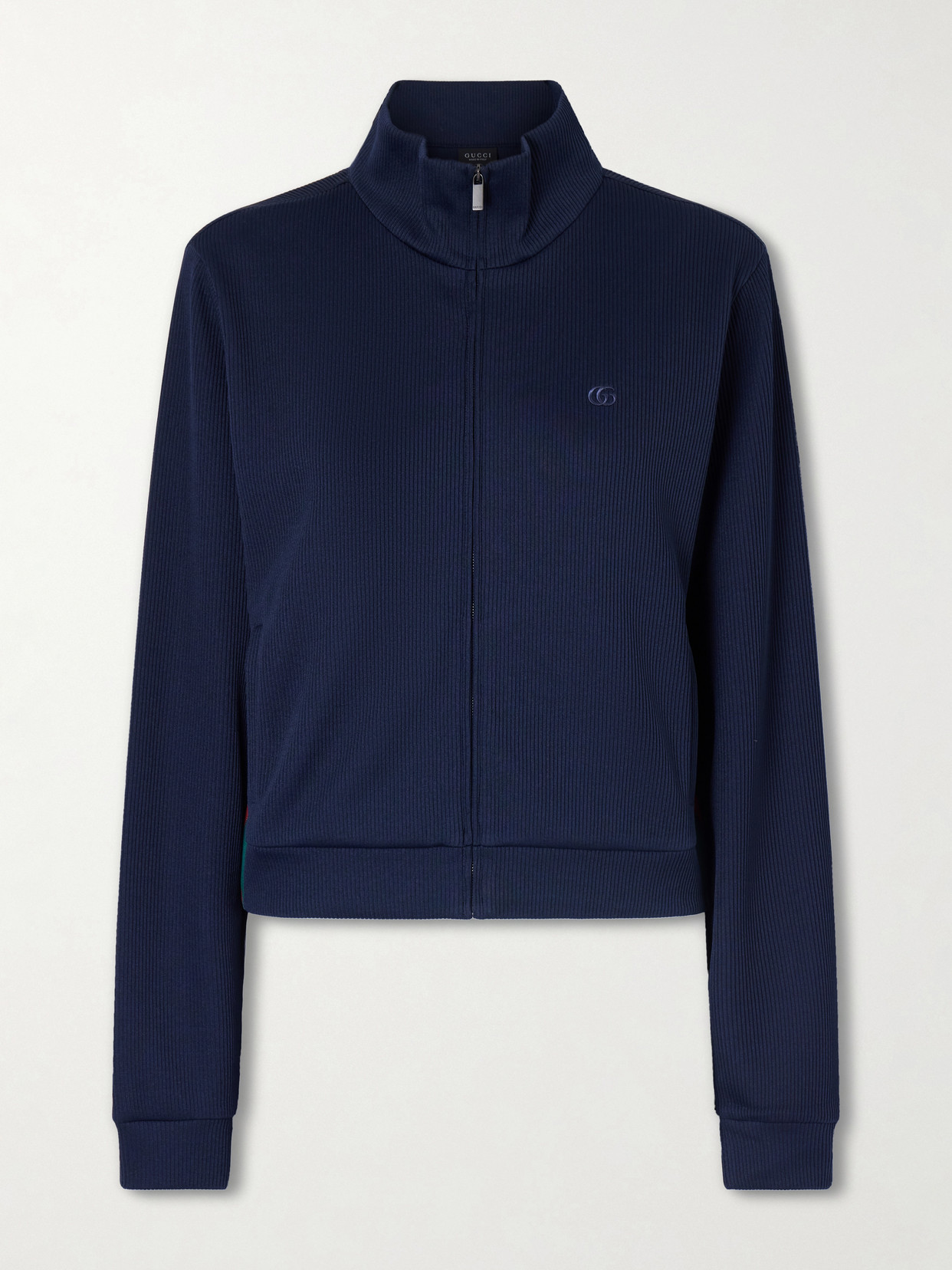 Webbing-Trimmed Ribbed Zip-Up Jacket