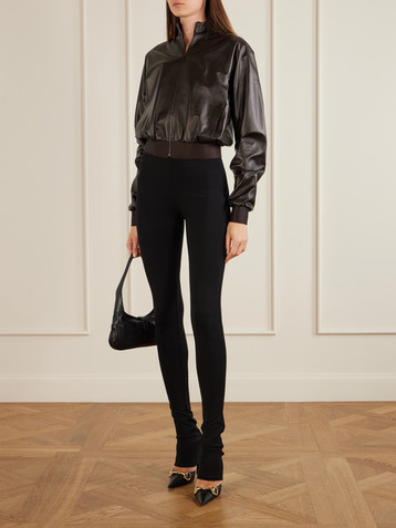 Theory - Cropped leather jacket | Plush