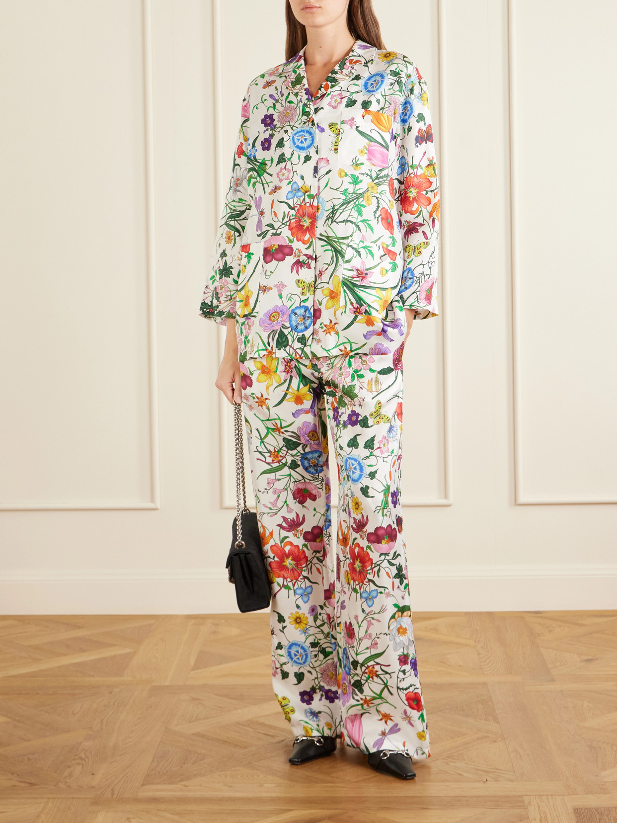 Floral-Print Silk-Twill Shirt
