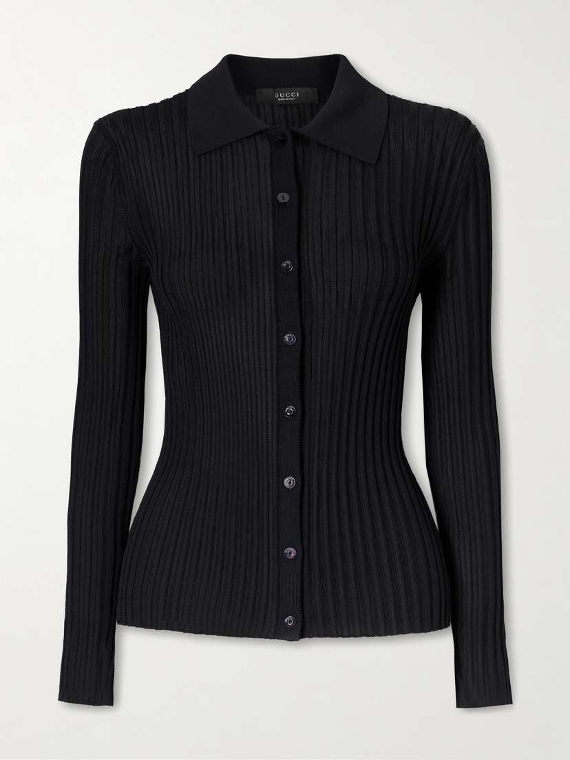 Gucci Ribbed-knit Cardigan