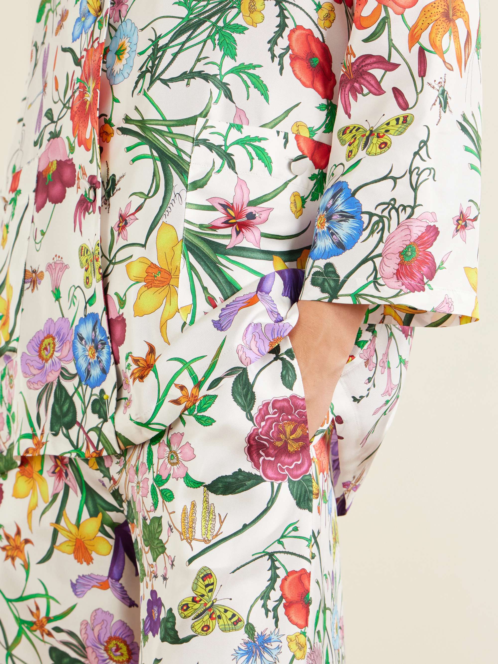 GUCCI Floral silk-twill pants | NET-A-PORTER