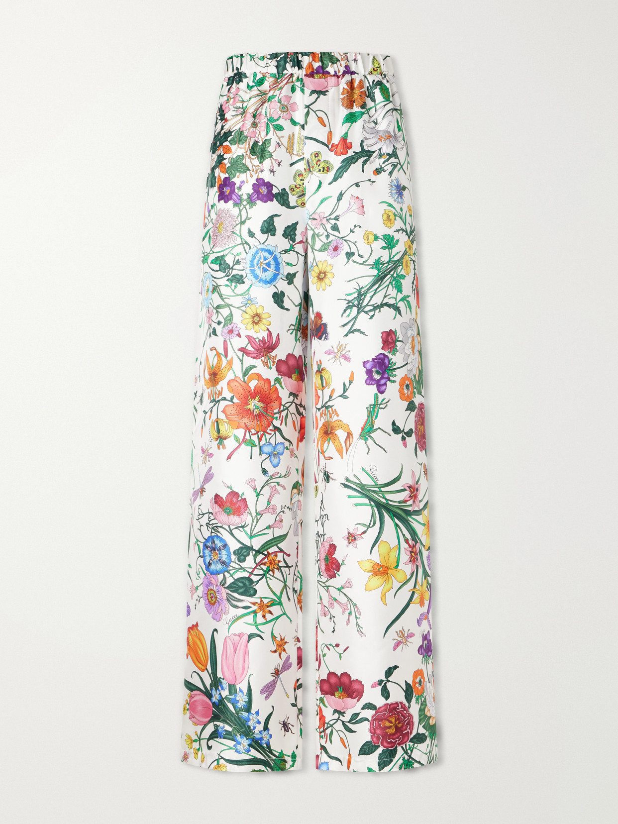 Gucci - Floral-print Silk-twill Pants - Multi