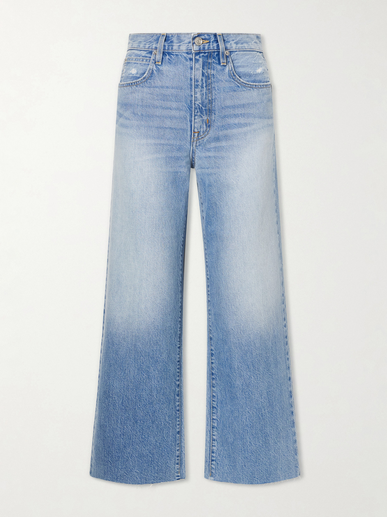SLVRLAKE - Grace Cropped High-rise Wide-leg Jeans - Blue