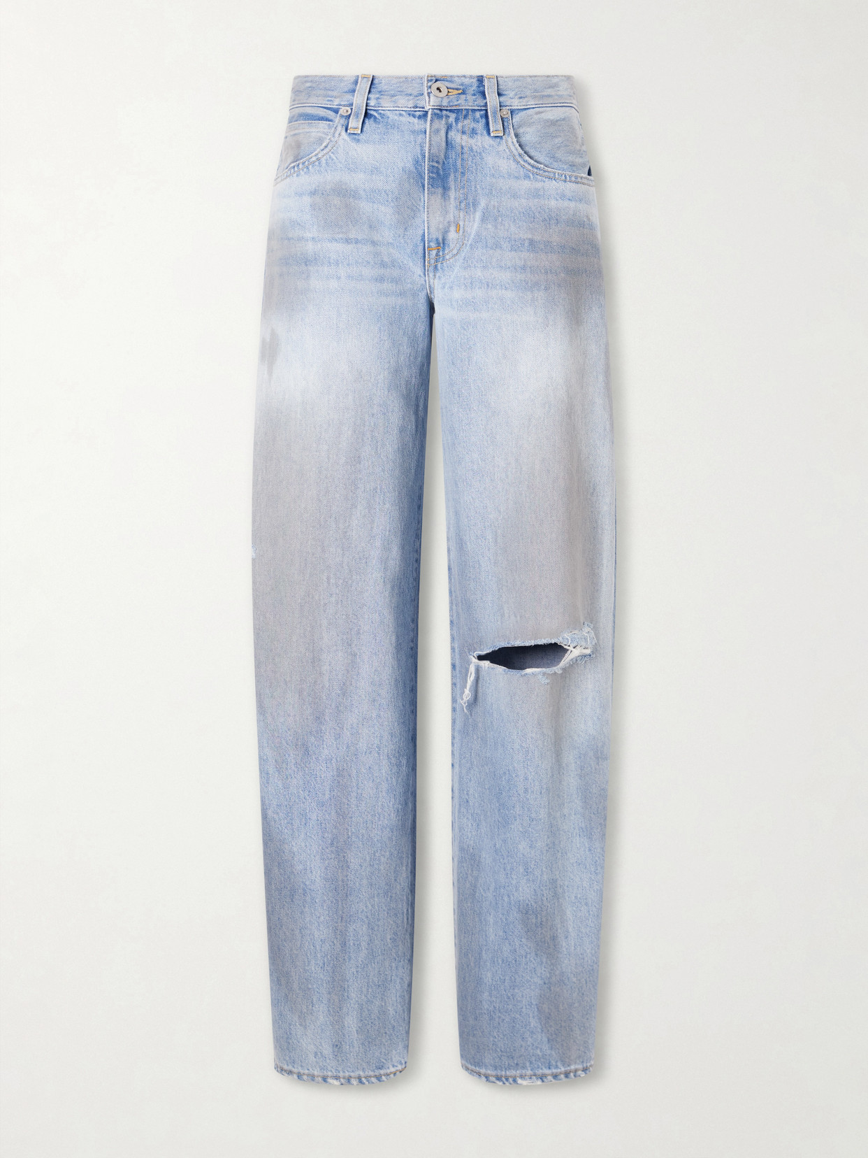 Slvrlake Tess Long Distressed Boyfriend Jeans In Blue