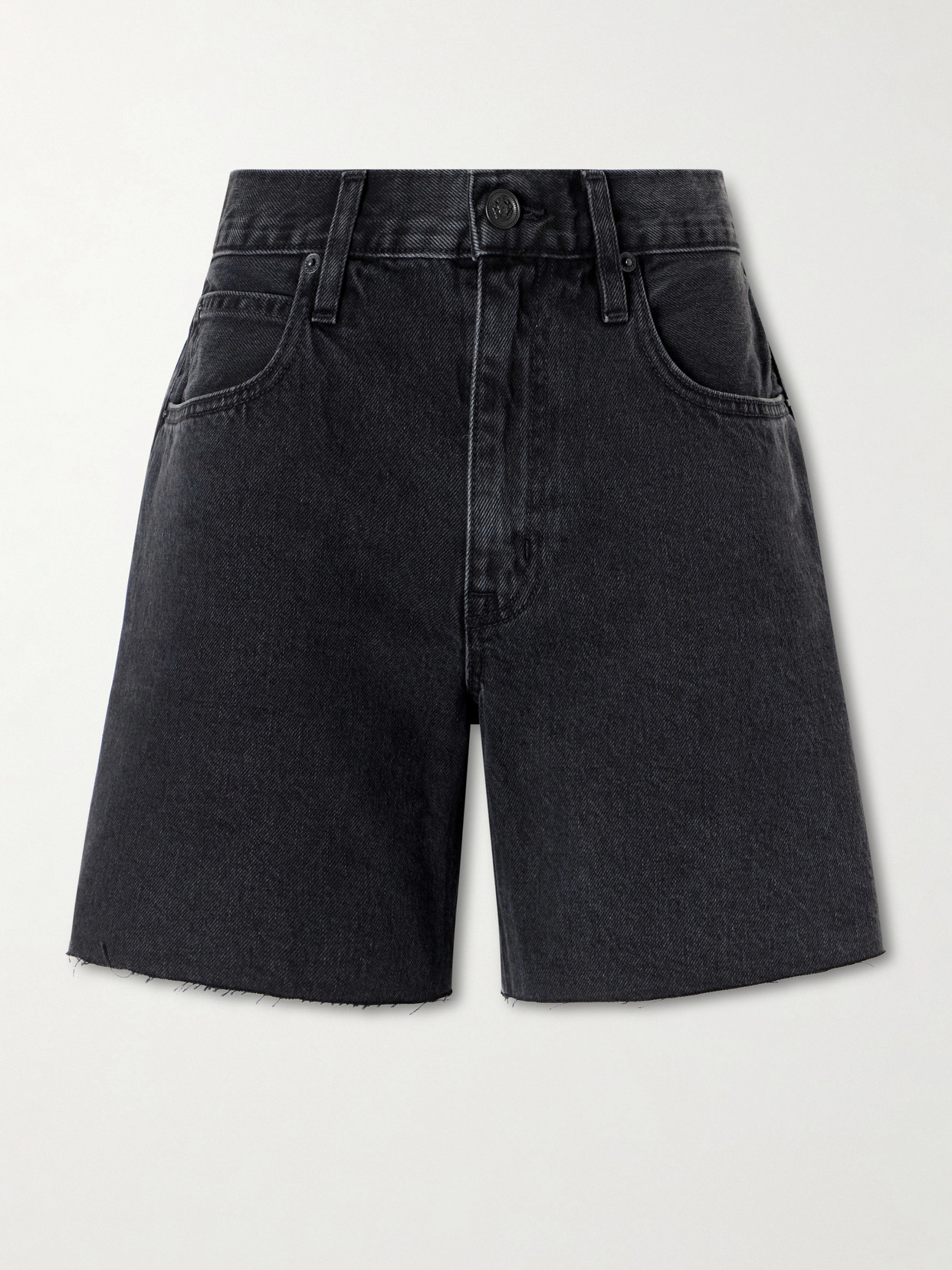 Slvrlake Sienna Frayed Denim Shorts In Black
