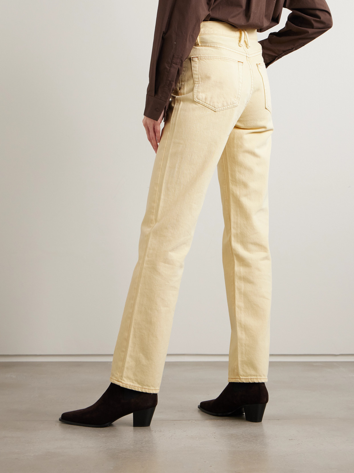 London Cropped High-Rise Straight-Leg Jeans