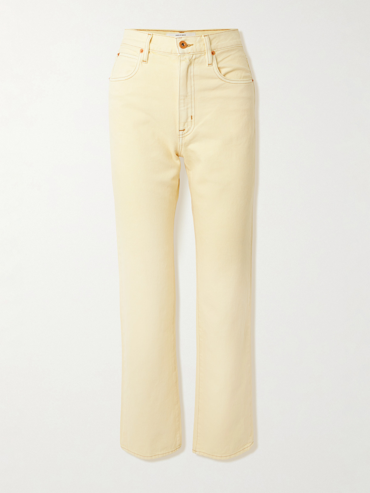 Slvrlake London Cropped High-rise Straight-leg Jeans In Yellow