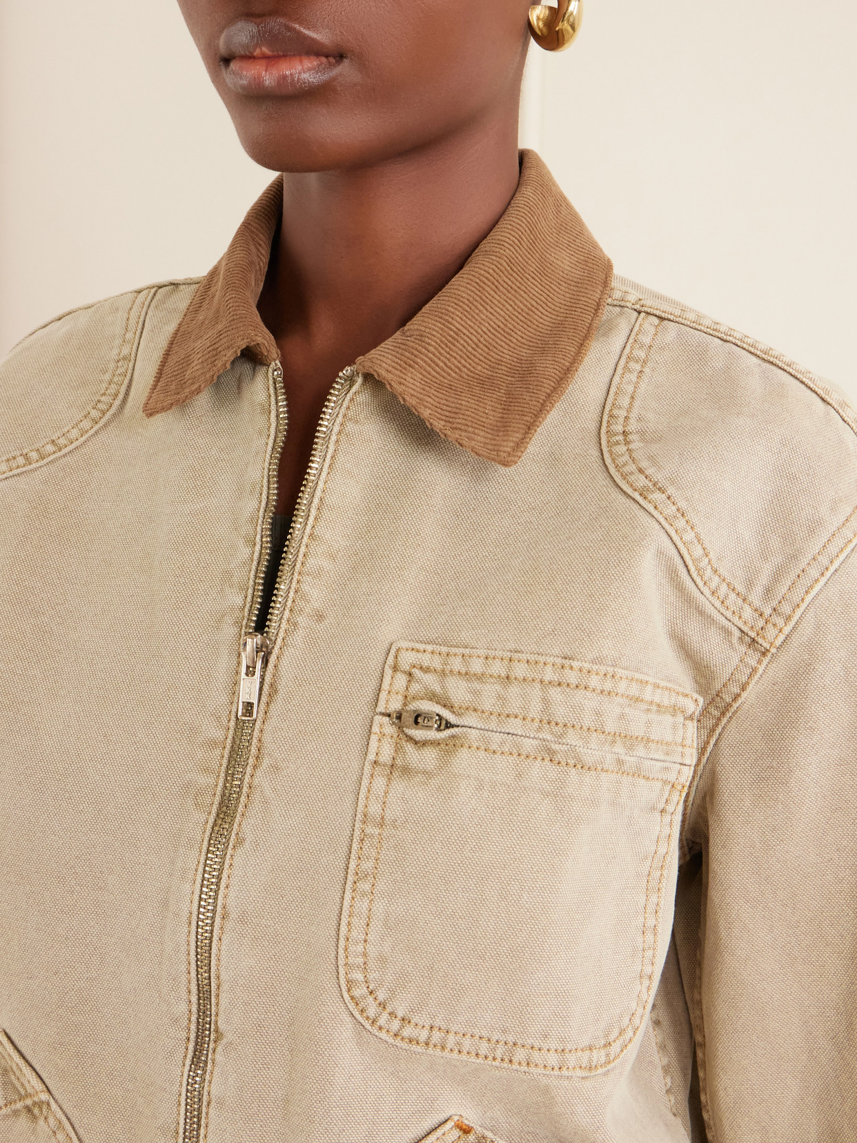 Harley Corduroy-Trimmed Cotton-Canvas Jacket
