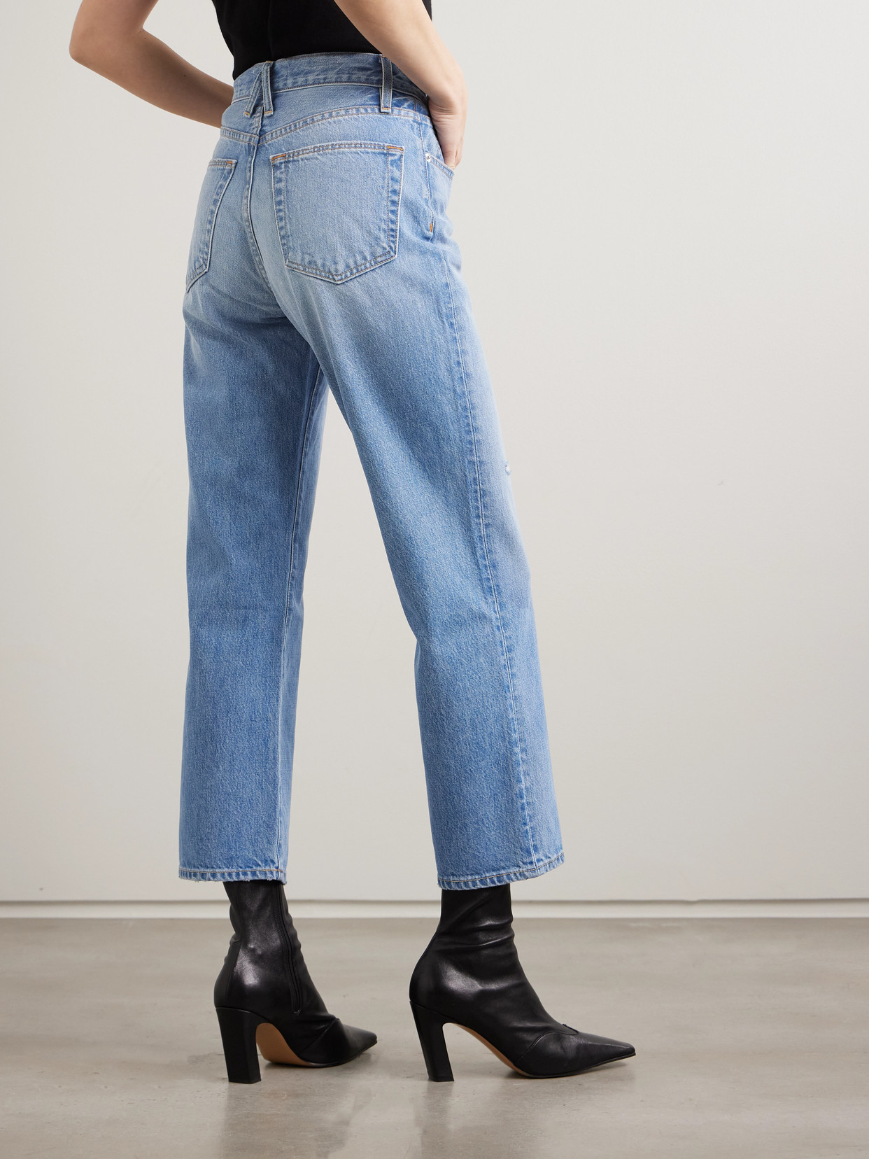 London Crop High-Rise Straight-Leg Jeans