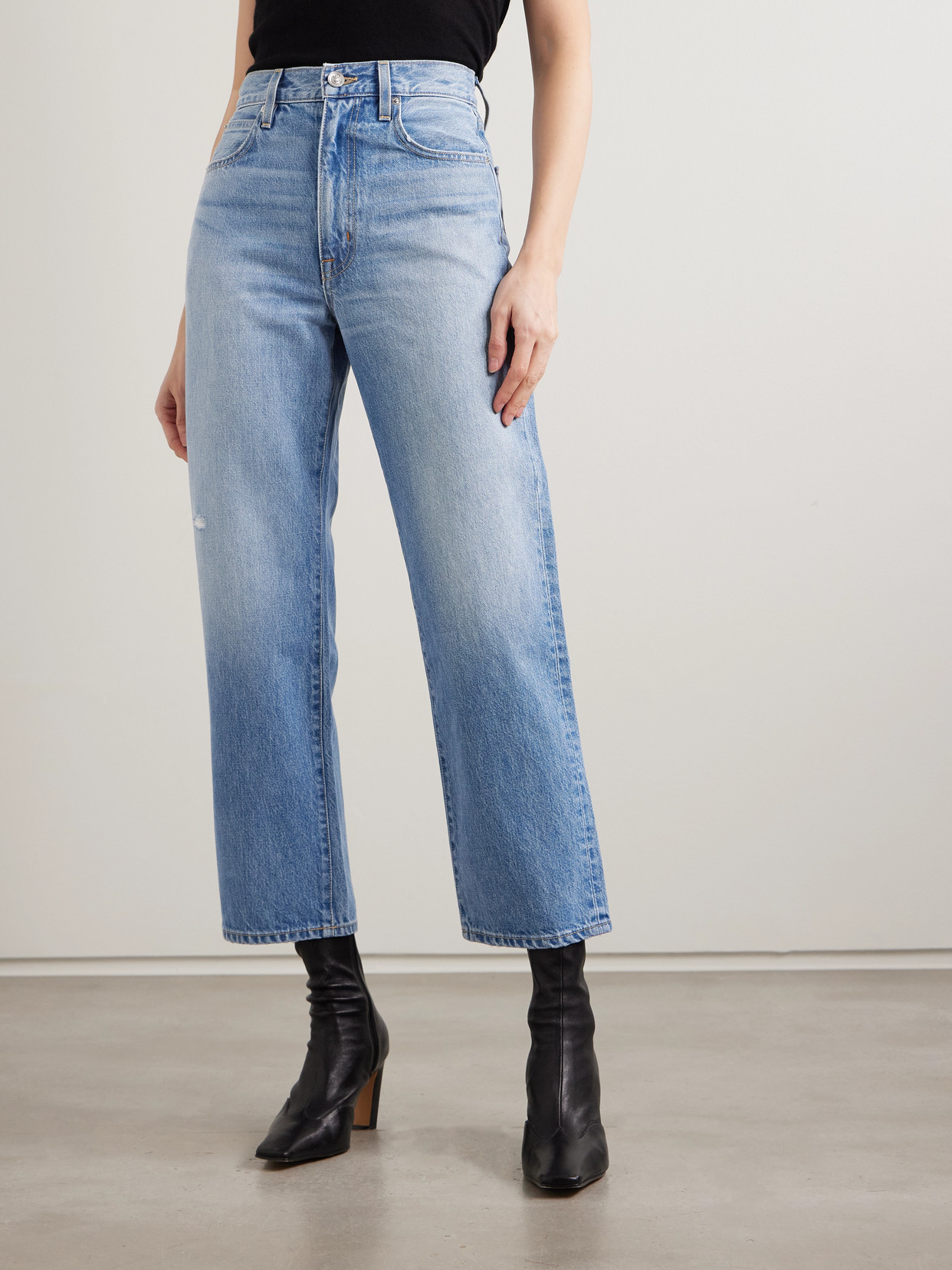 London Crop High-Rise Straight-Leg Jeans