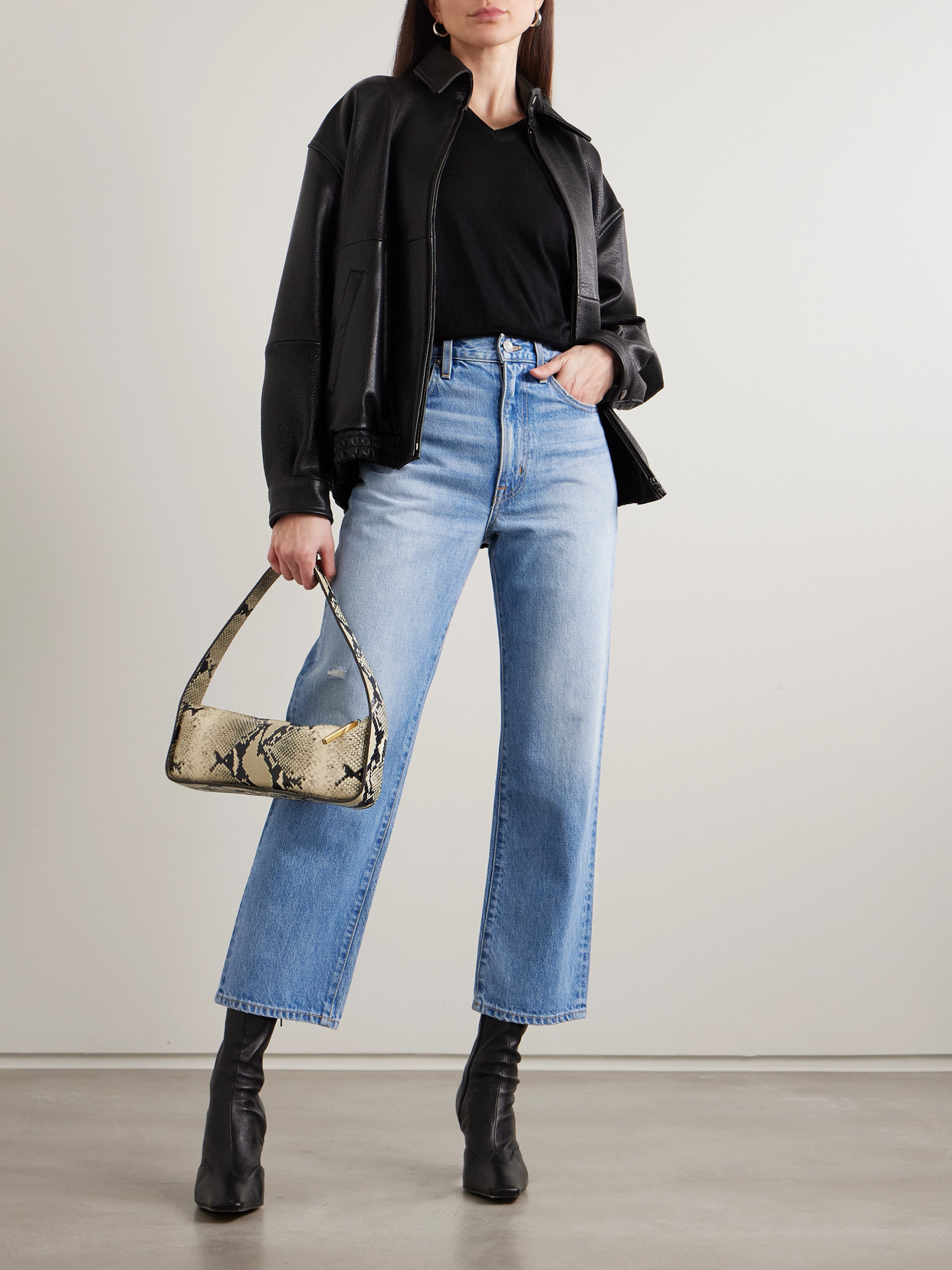 London Crop High-Rise Straight-Leg Jeans
