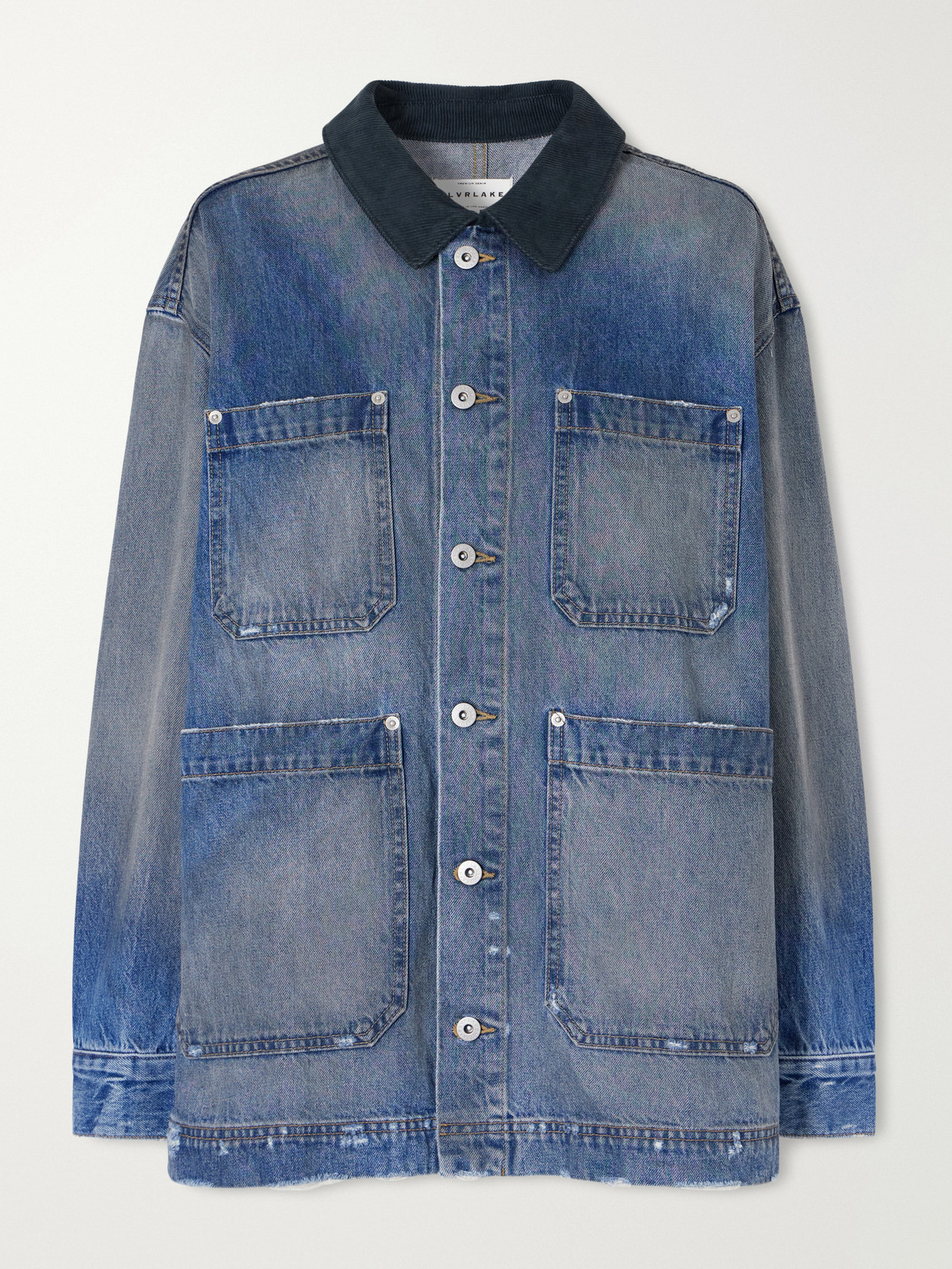 Slvrlake Worker Corduroy-trimmed Denim Jacket In Blue