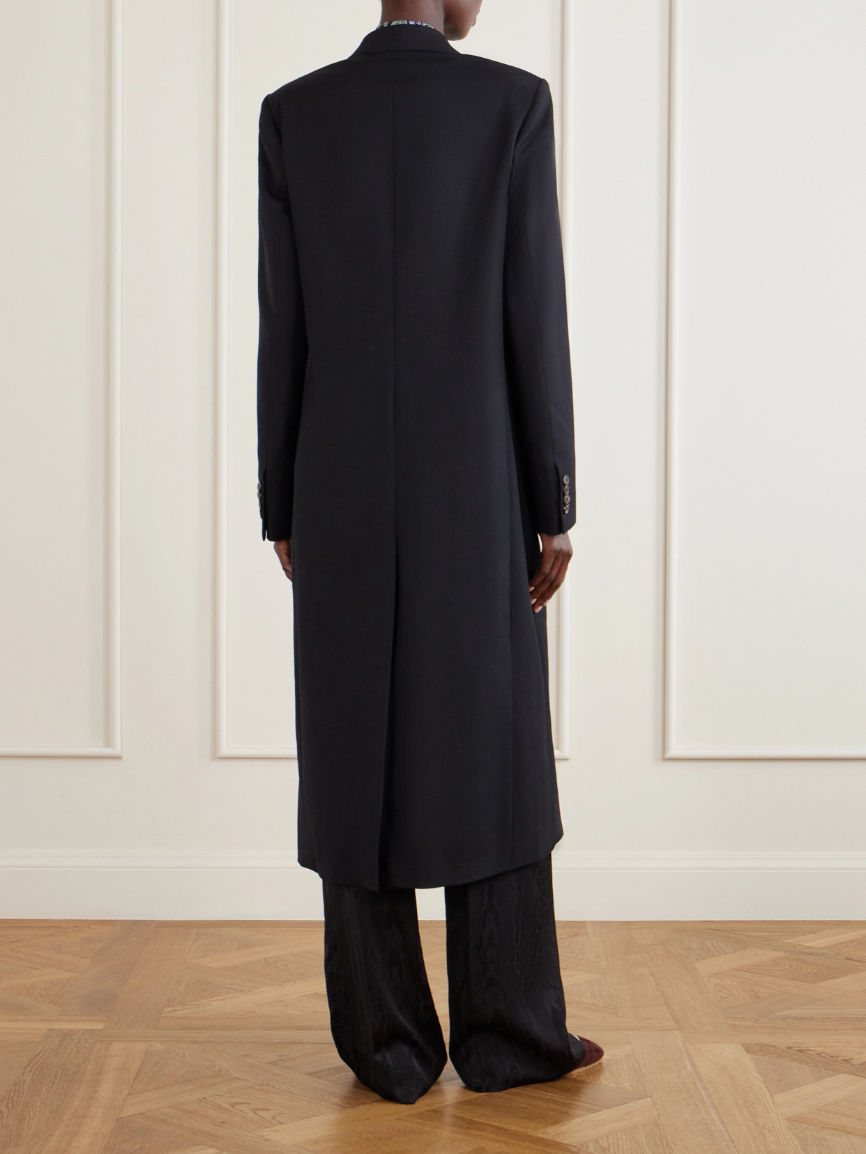 Dries Van Noten Double-breasted Wool Coat In Black