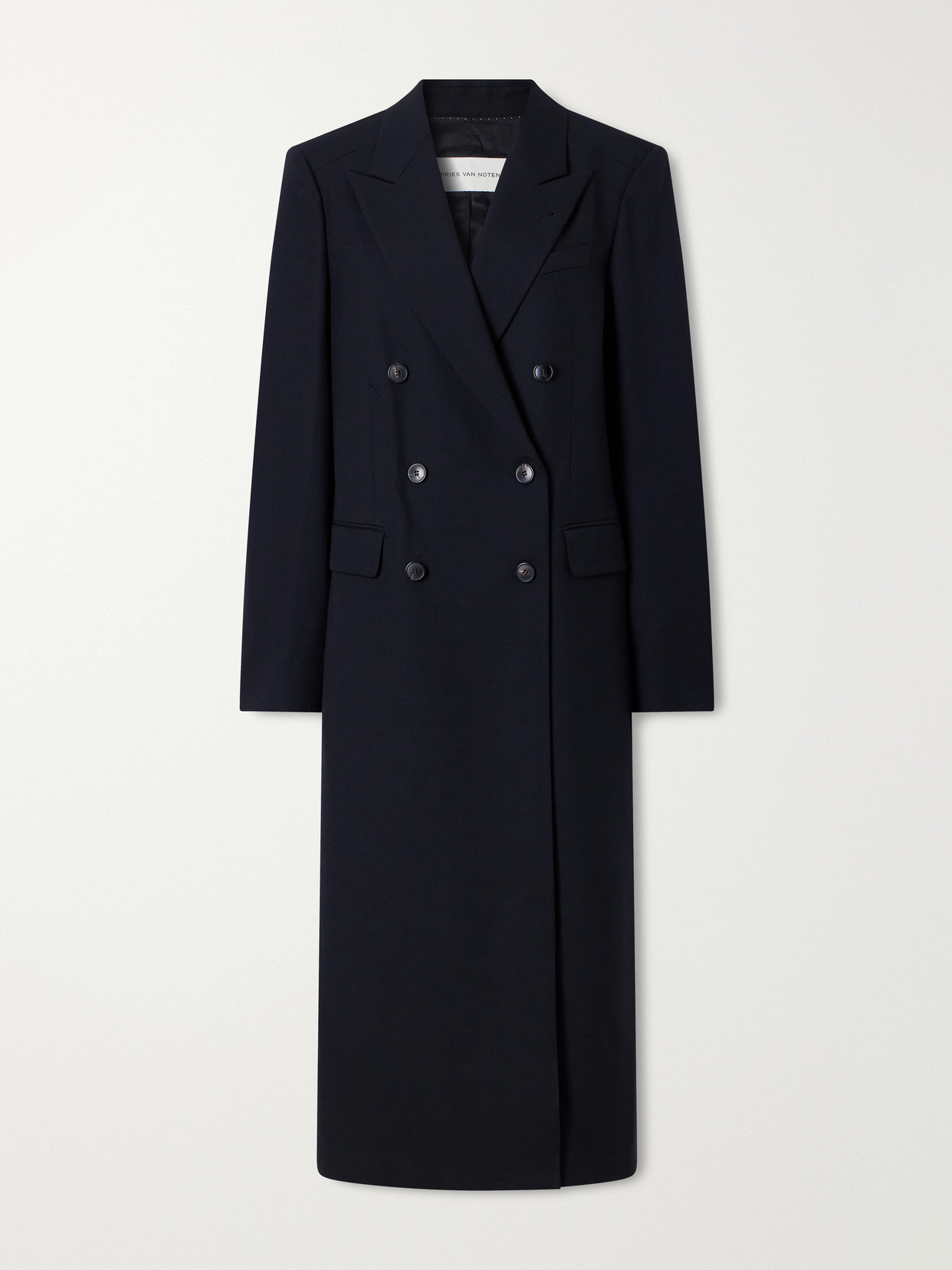 Dries Van Noten Double-breasted Wool Coat In Black