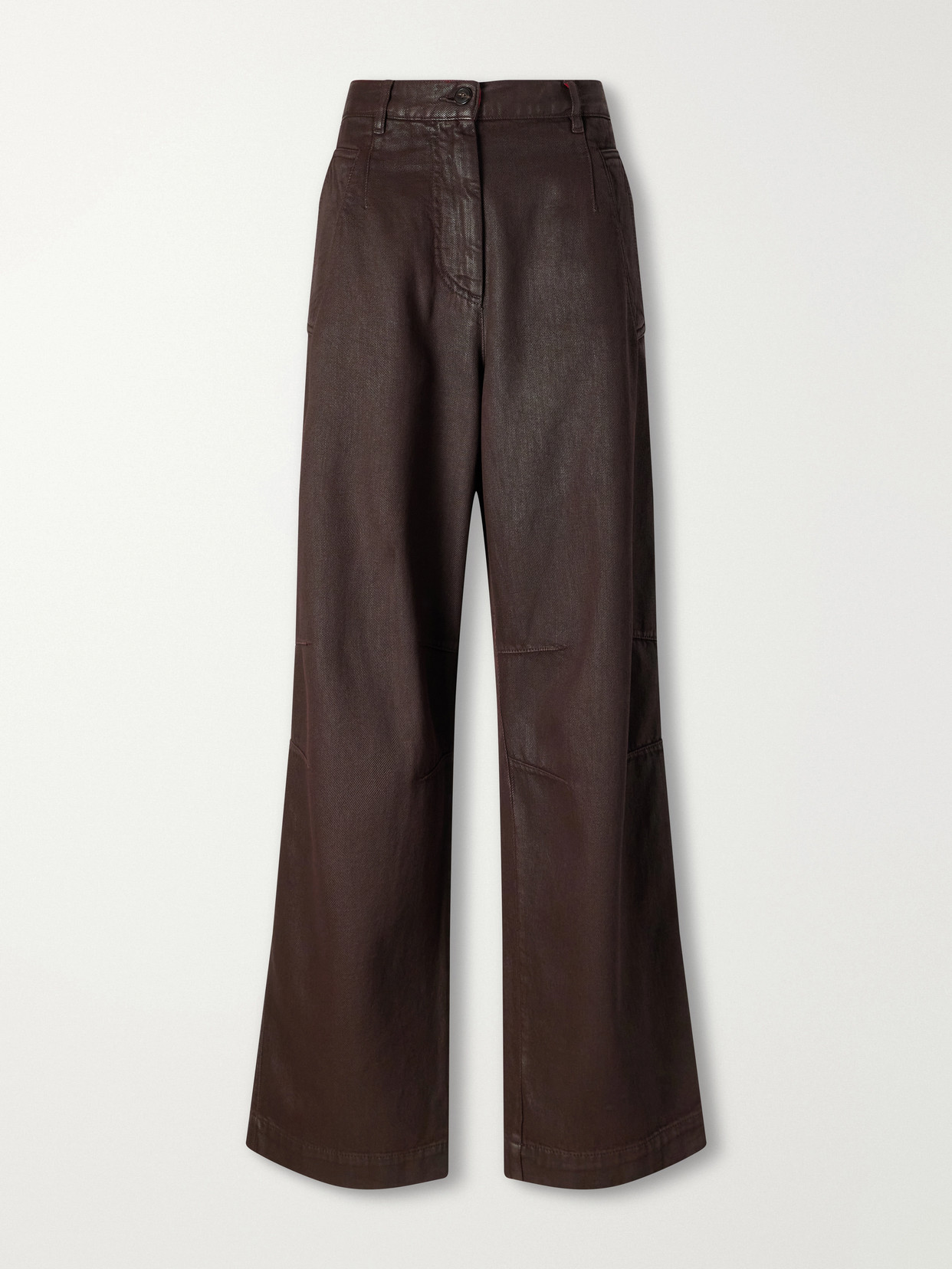 Dries Van Noten High-waist Wide-leg Jeans In Burgundy