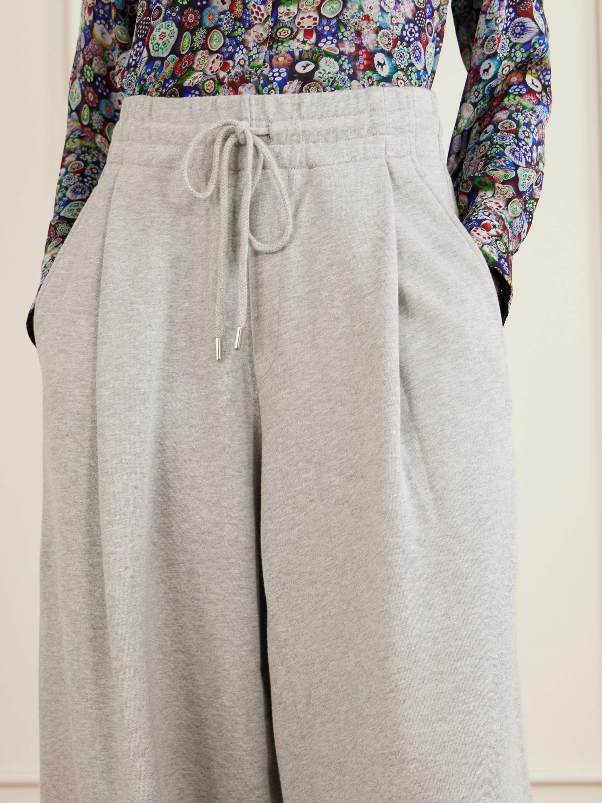 Dries Van Noten Cotton-jersey wide-leg sweatpants