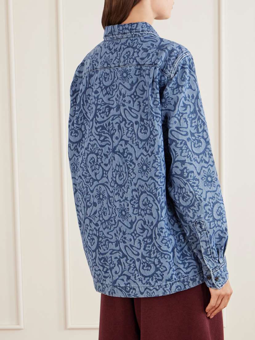 Dries Van Noten Cheers Printed Denim Shirt | Thumbnail 4 Dries Van Noten Cheers Printed Denim Shirt | Thumbnail 4