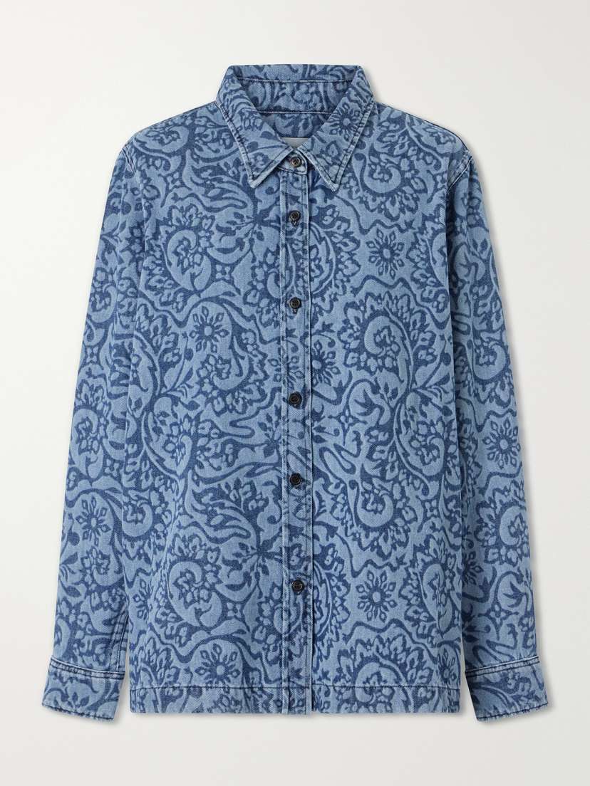 Dries Van Noten Cheers Printed Denim Shirt
