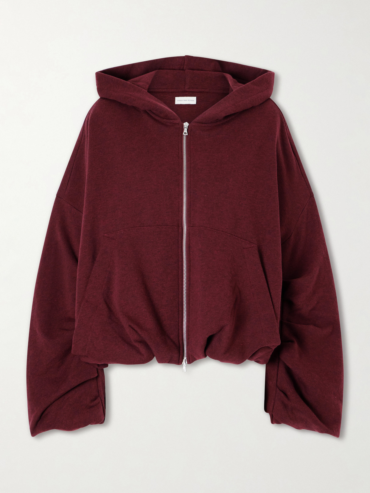 Dries Van Noten - Cotton-jersey Zip-up Hoodie - Burgundy