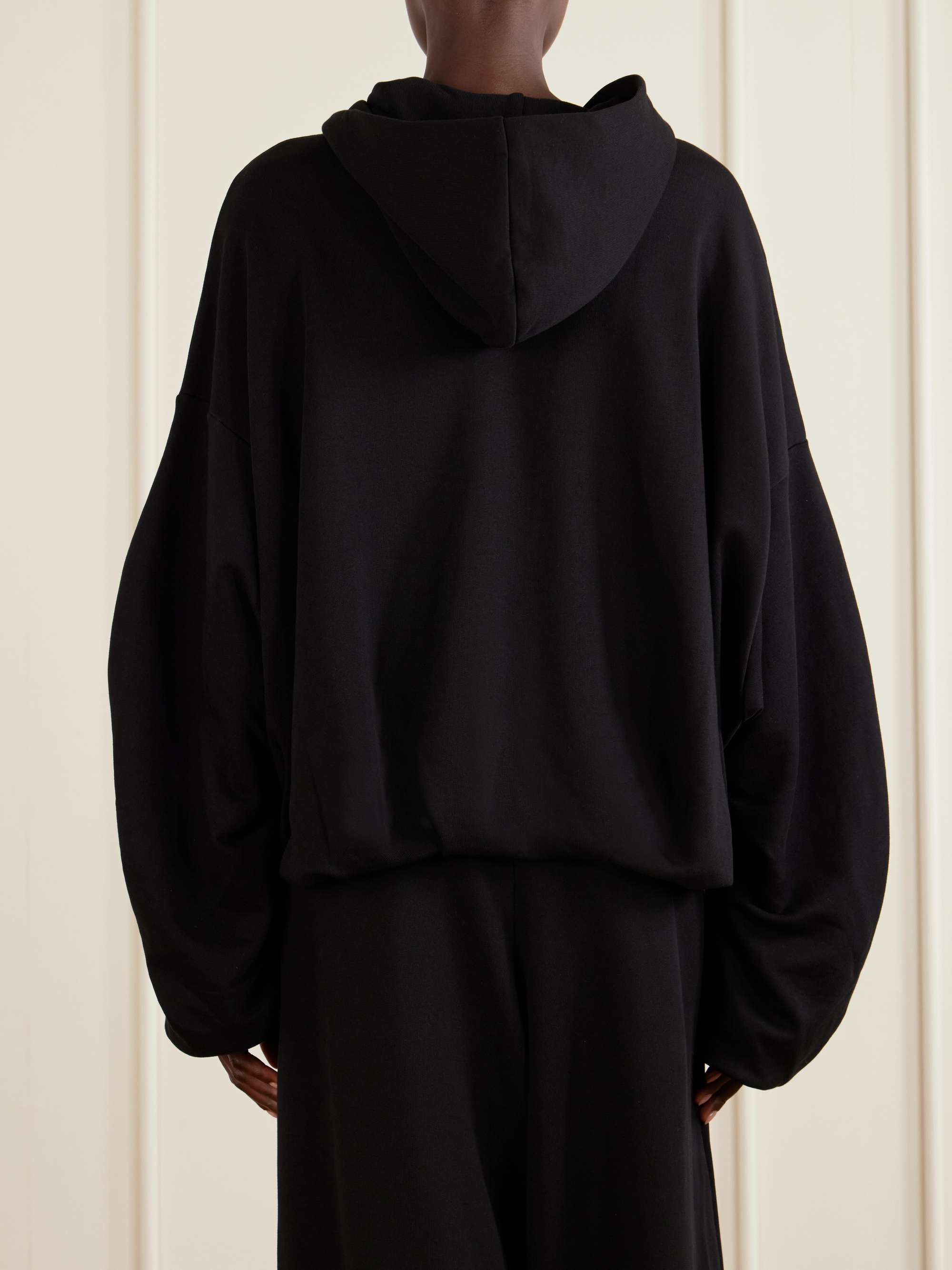 DRIES VAN NOTEN 本人期 袖裏ボアジップアップフーディ DRIES VAN NOTEN Cotton-jersey zip-up hoodie | NET-A-PORTER