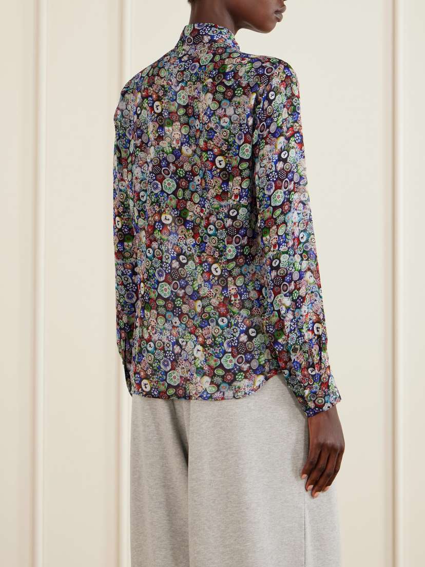 Dries Van Noten Sequin-embellished Printed Georgette Blouse | Thumbnail 3