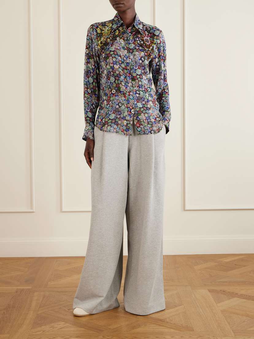 Dries Van Noten Sequin-embellished Printed Georgette Blouse | Thumbnail 2