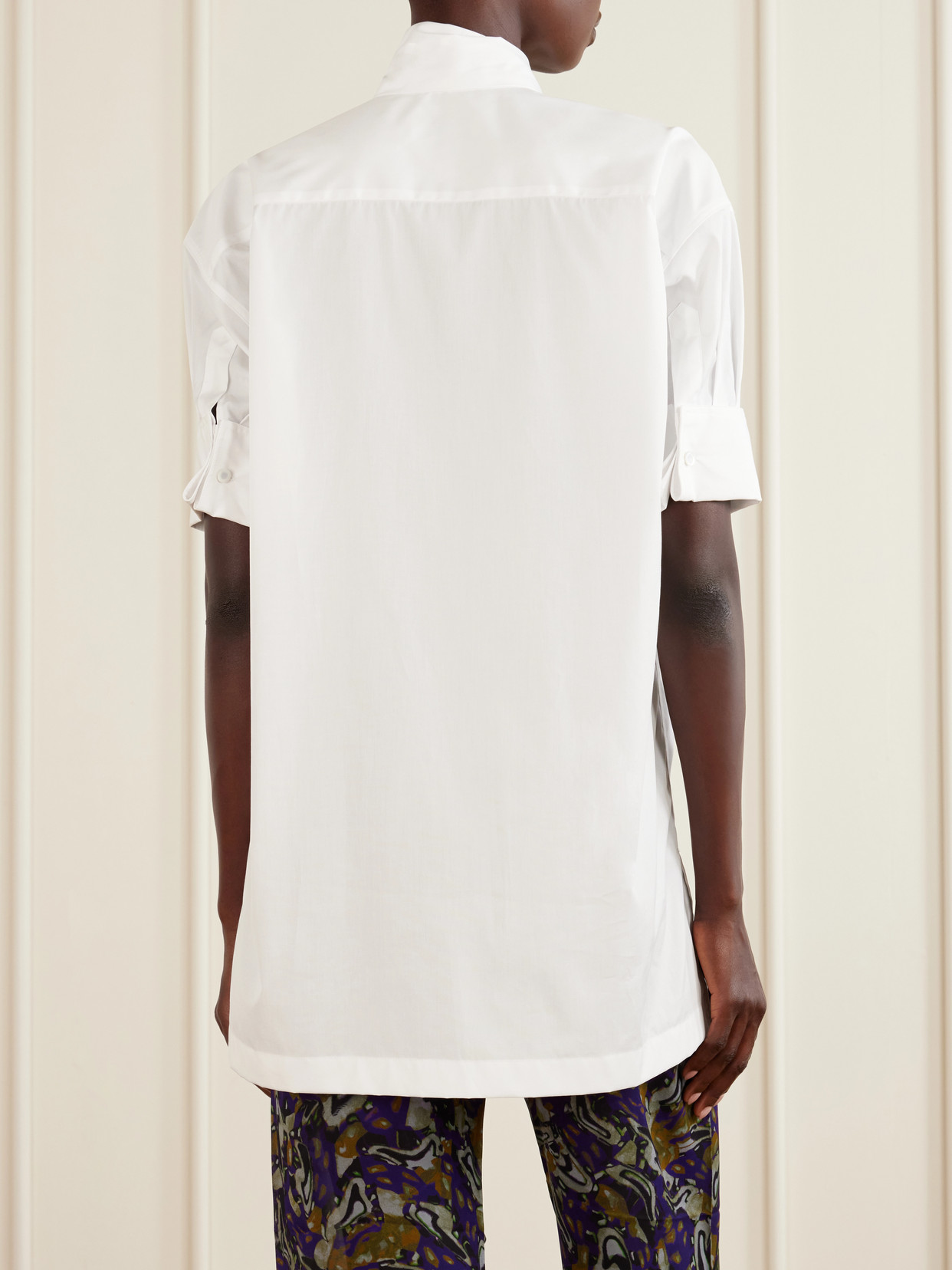 Tie-Detailed Cotton-Poplin Blouse