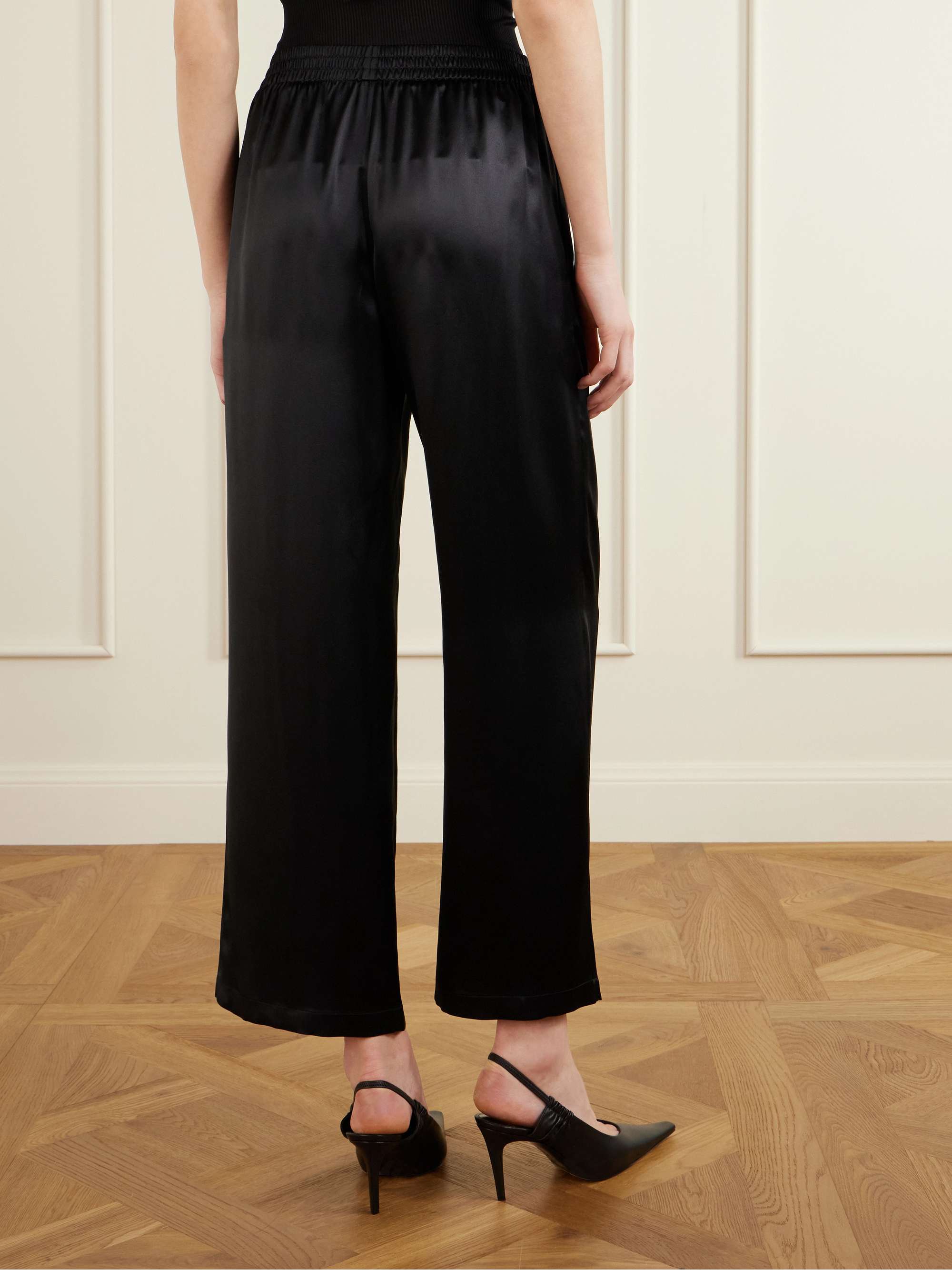 SAINT LAURENT Silk-satin straight-leg pants | NET-A-PORTER