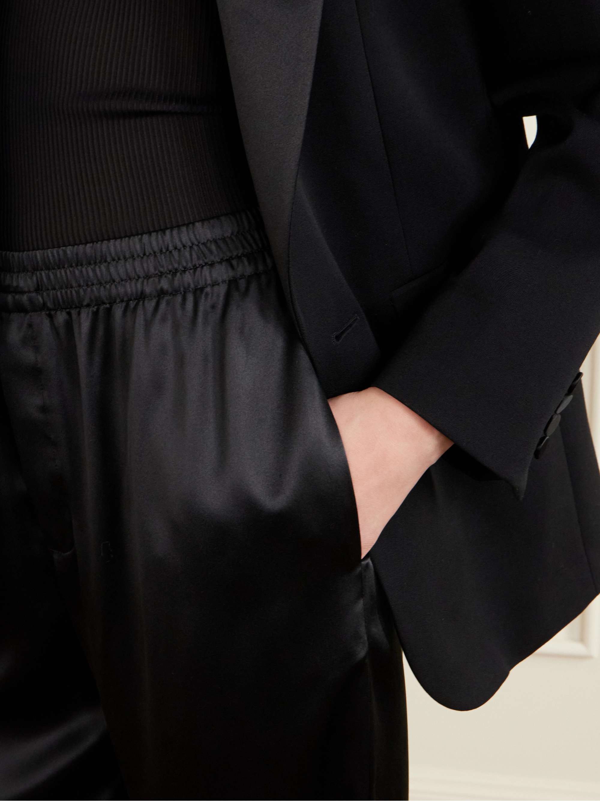 SAINT LAURENT Silk-satin straight-leg pants | NET-A-PORTER