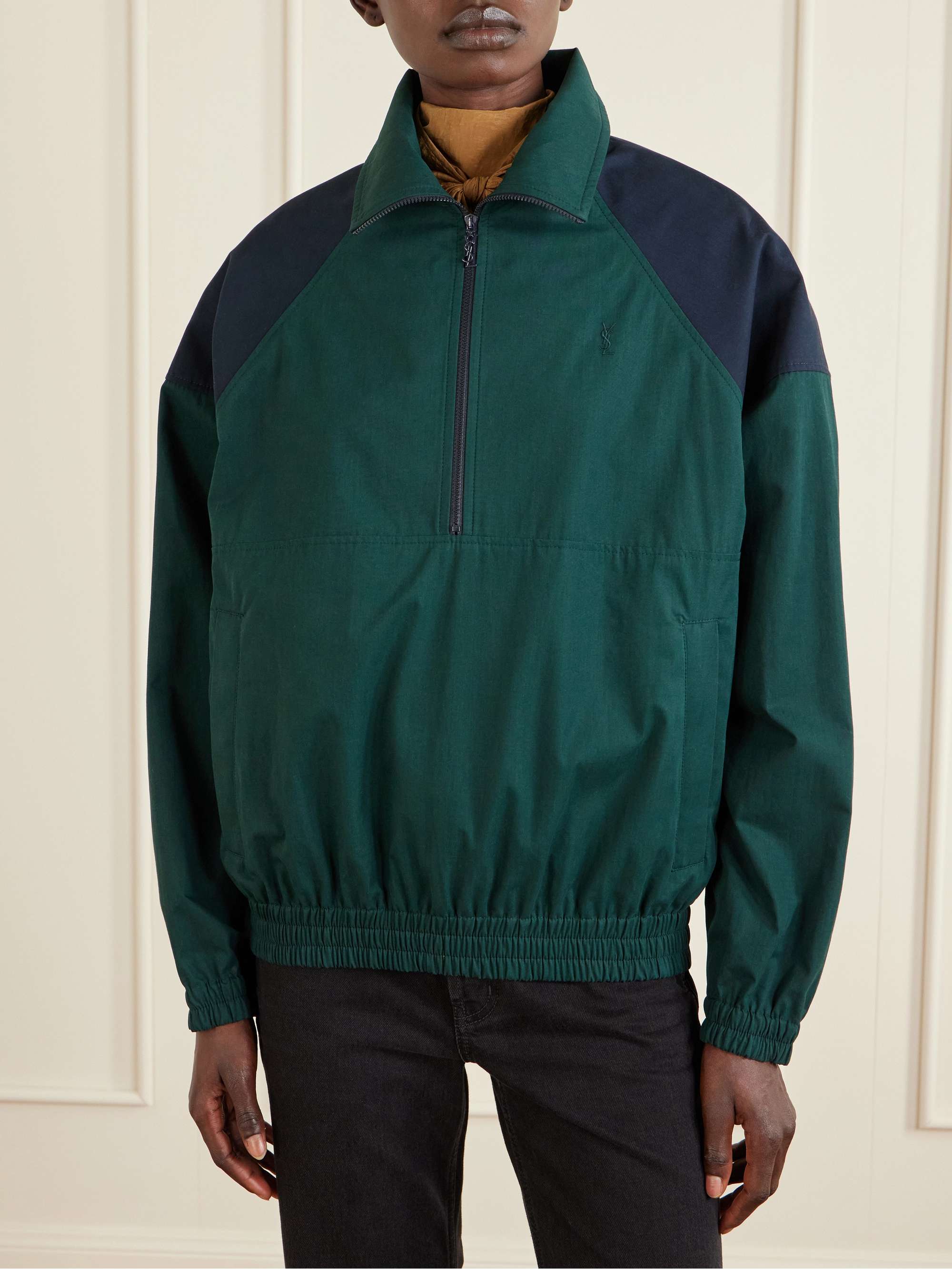 SAINT LAURENT Cotton half-zip jacket | NET-A-PORTER