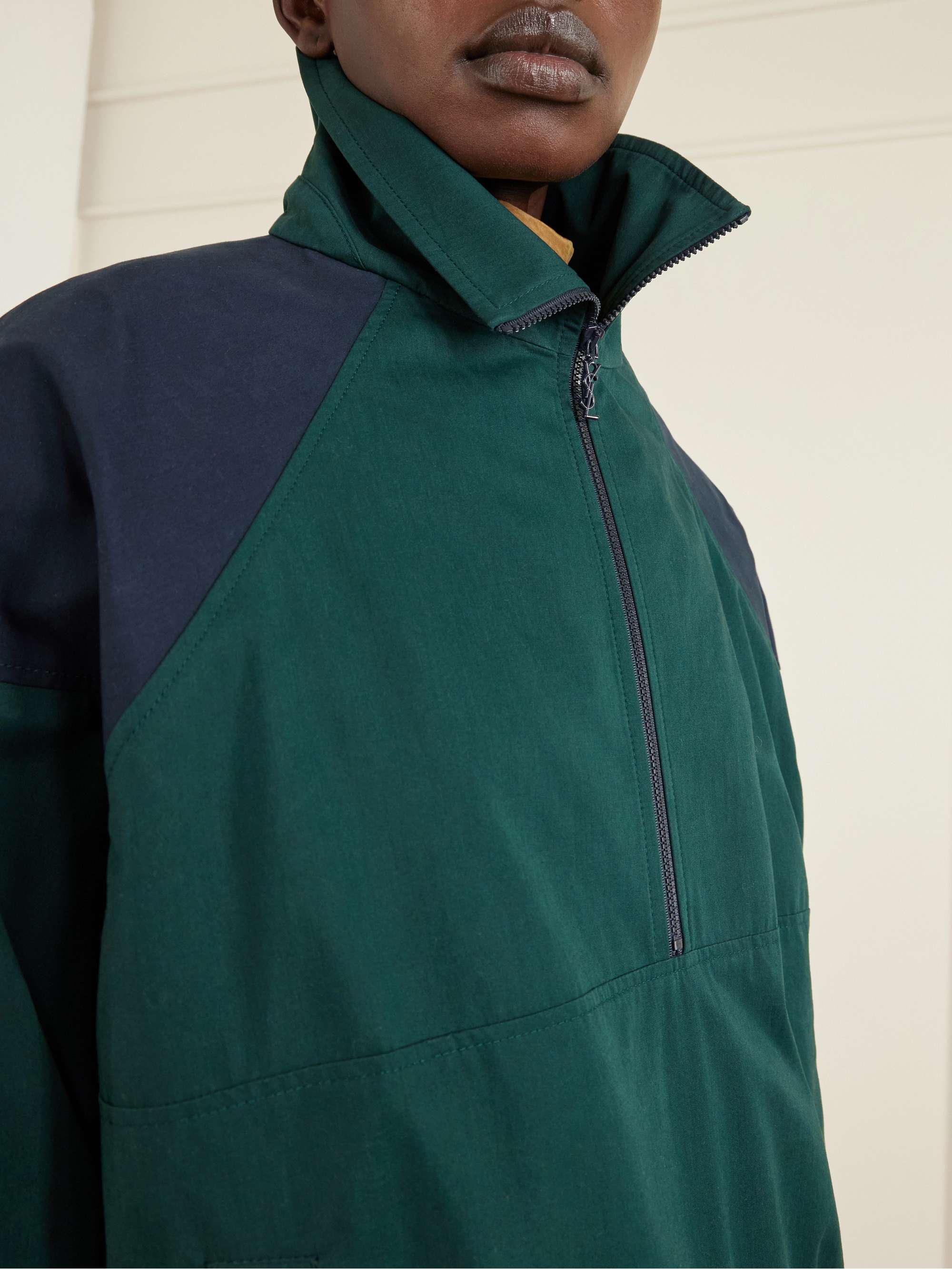 SAINT LAURENT Cotton half-zip jacket | NET-A-PORTER