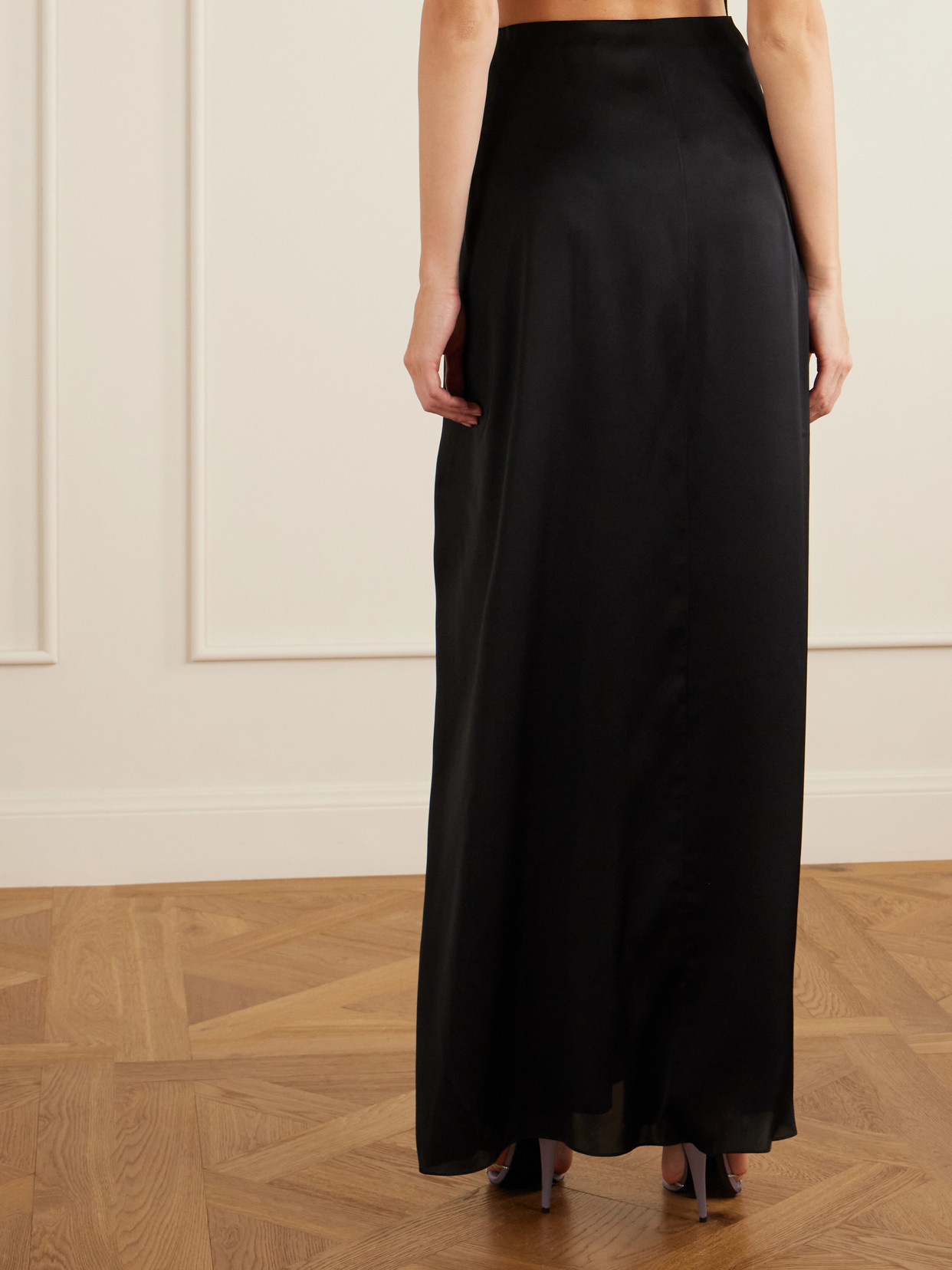 Bow-Detailed Silk-Charmeuse Maxi