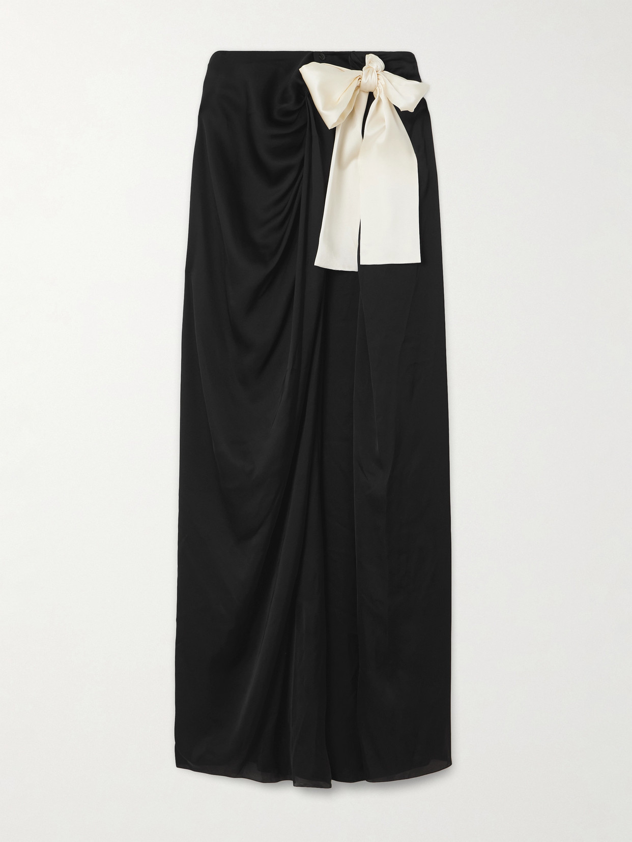 Bow-Detailed Silk-Charmeuse Maxi