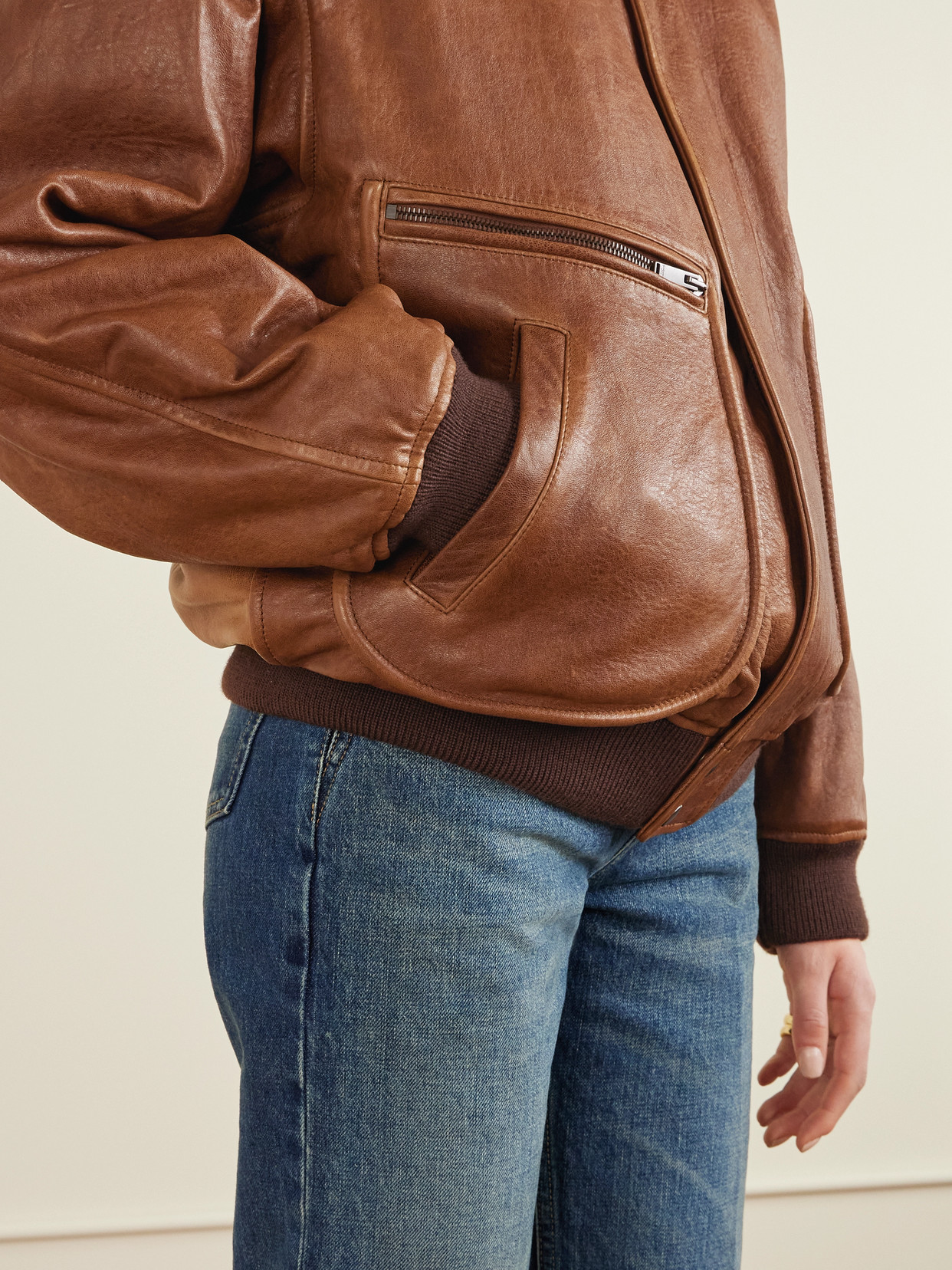 Leather Bomber Jacket